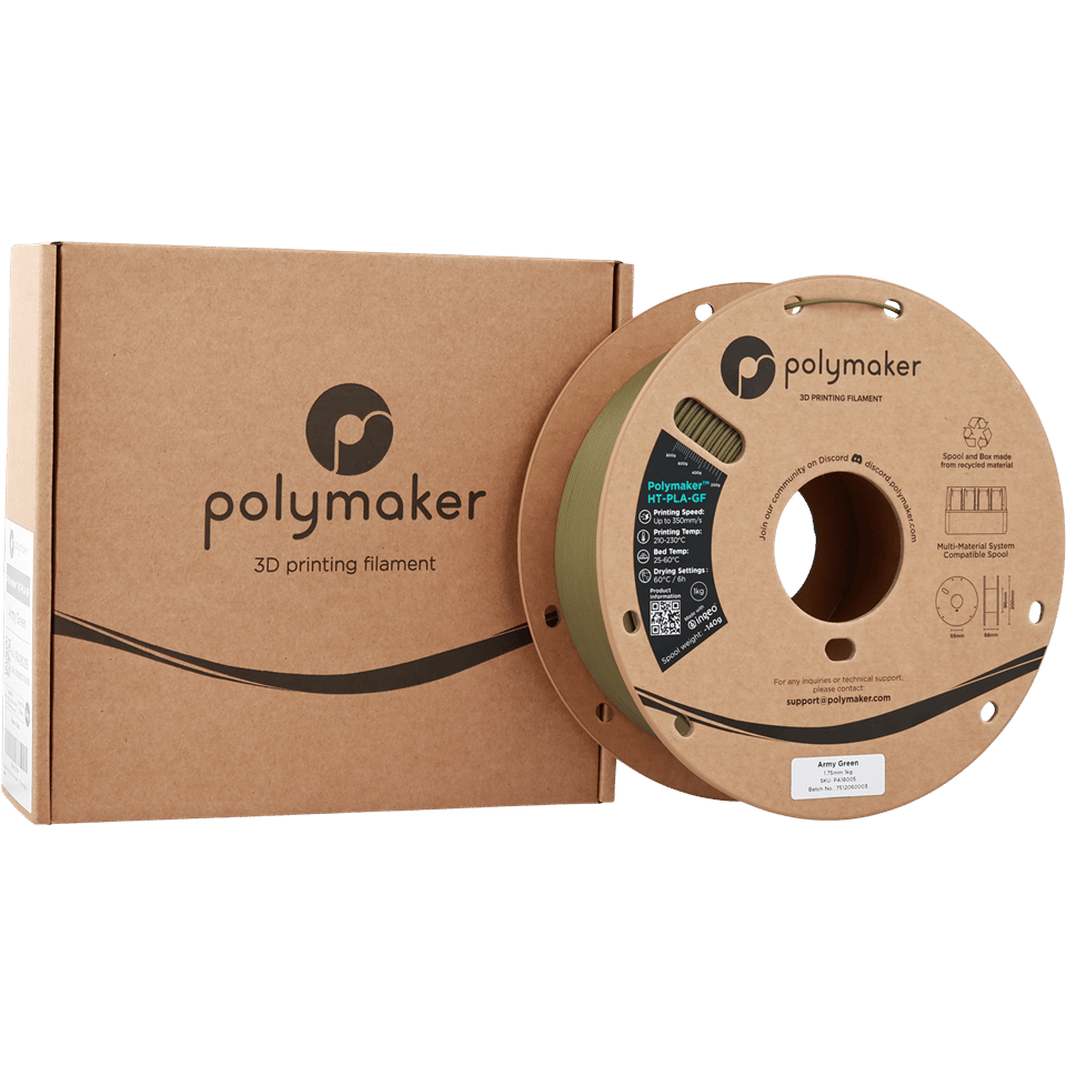 Polymaker HT-PLA-GF Filament Askeri Yeşil