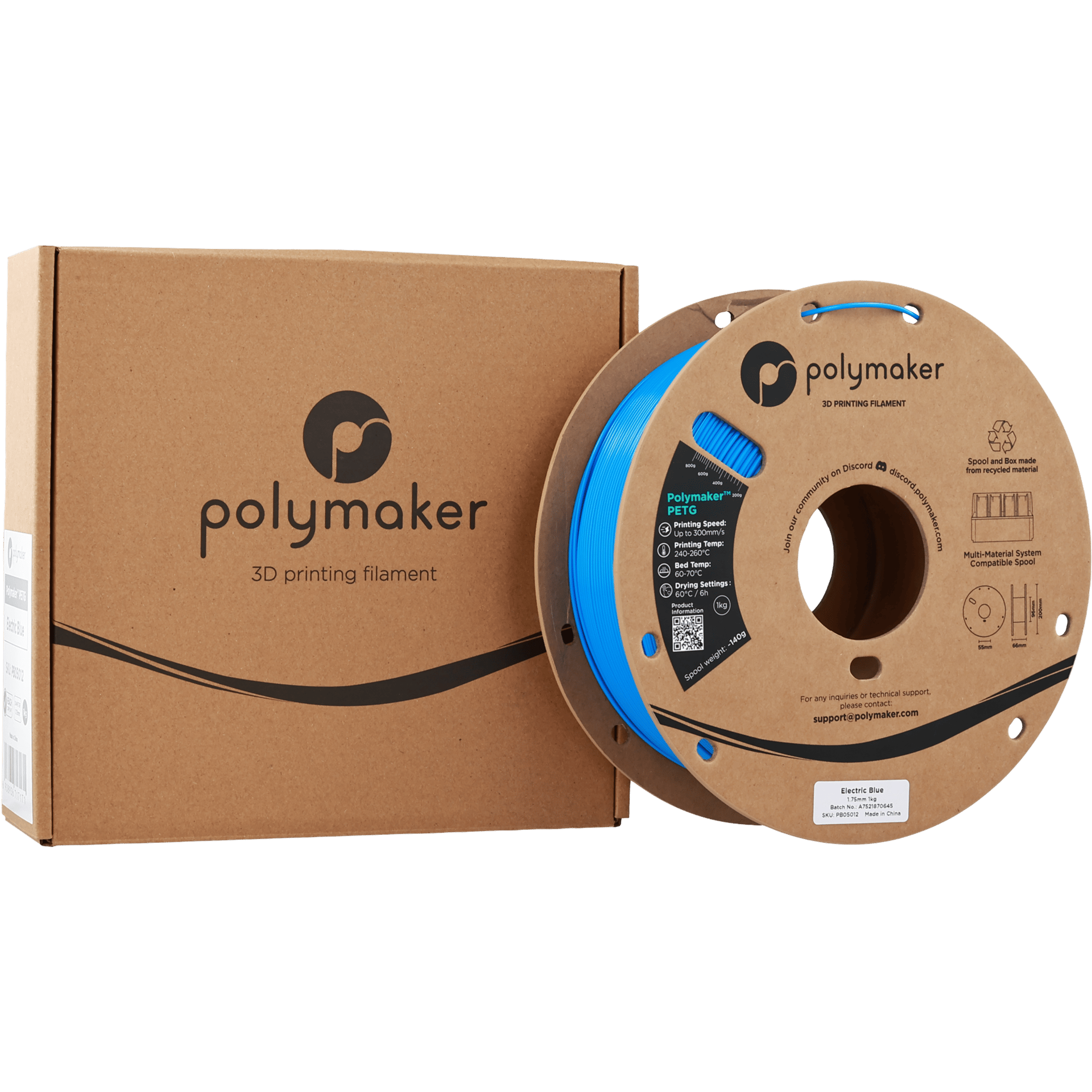 Polymaker PETG Filament Elektrik Mavisi - 1 kg 1.75mm