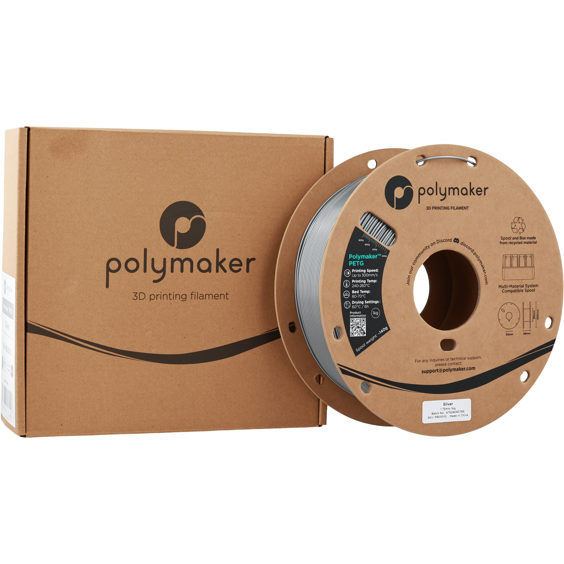 Polymaker PETG Filament Gümüş