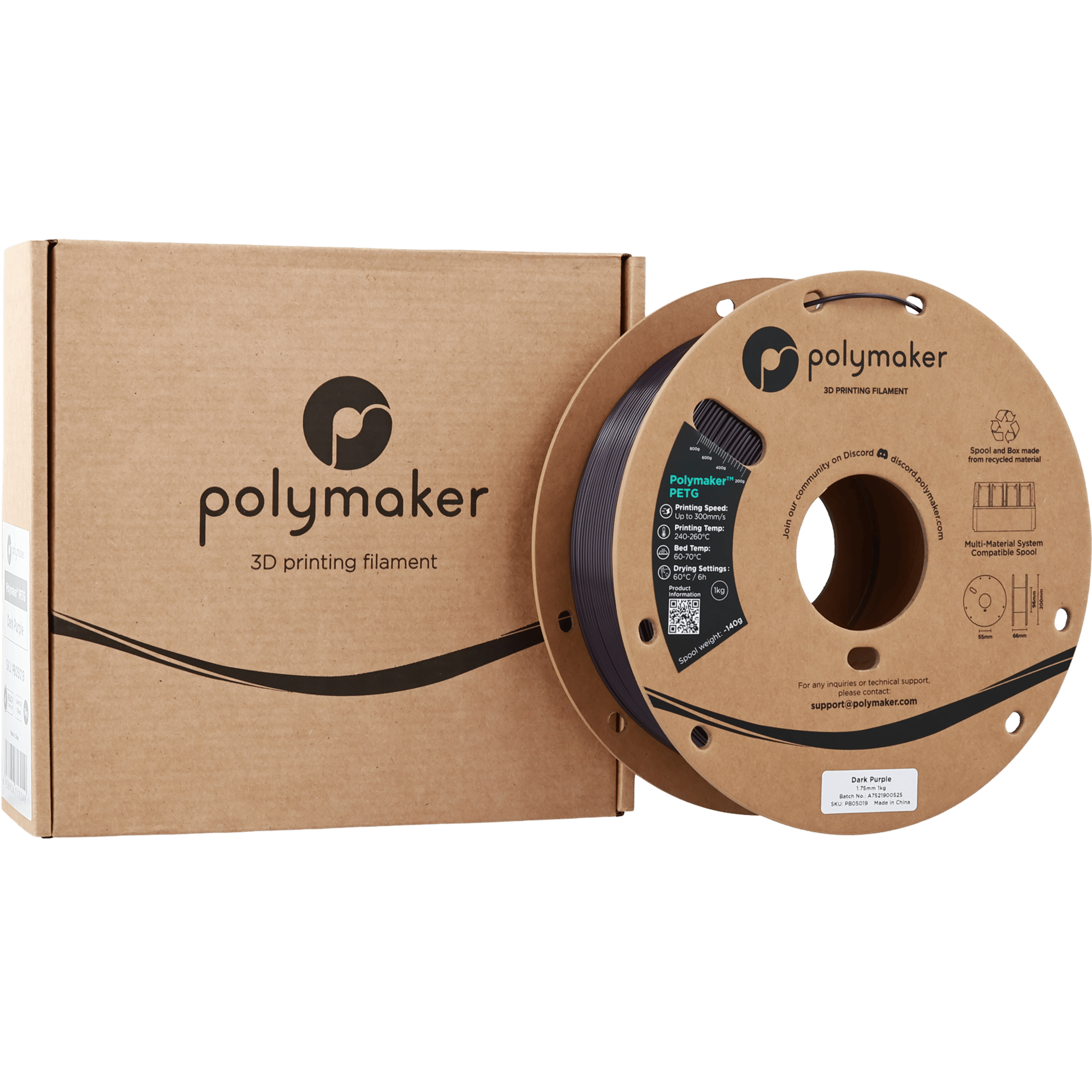 Polymaker PETG Filament Koyu Mor - 1 kg 1.75mm
