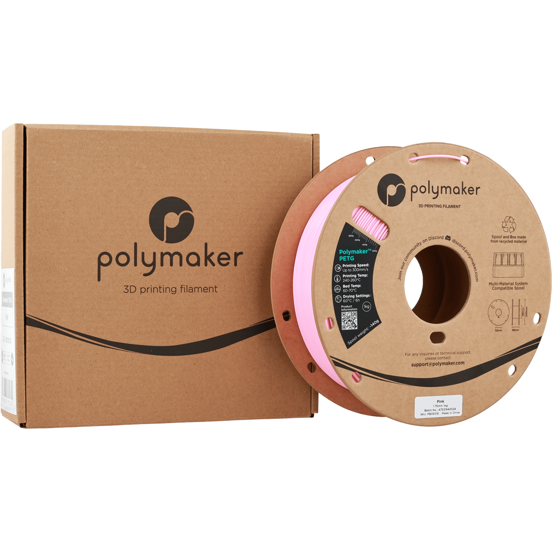 Polymaker PETG Filament Pembe