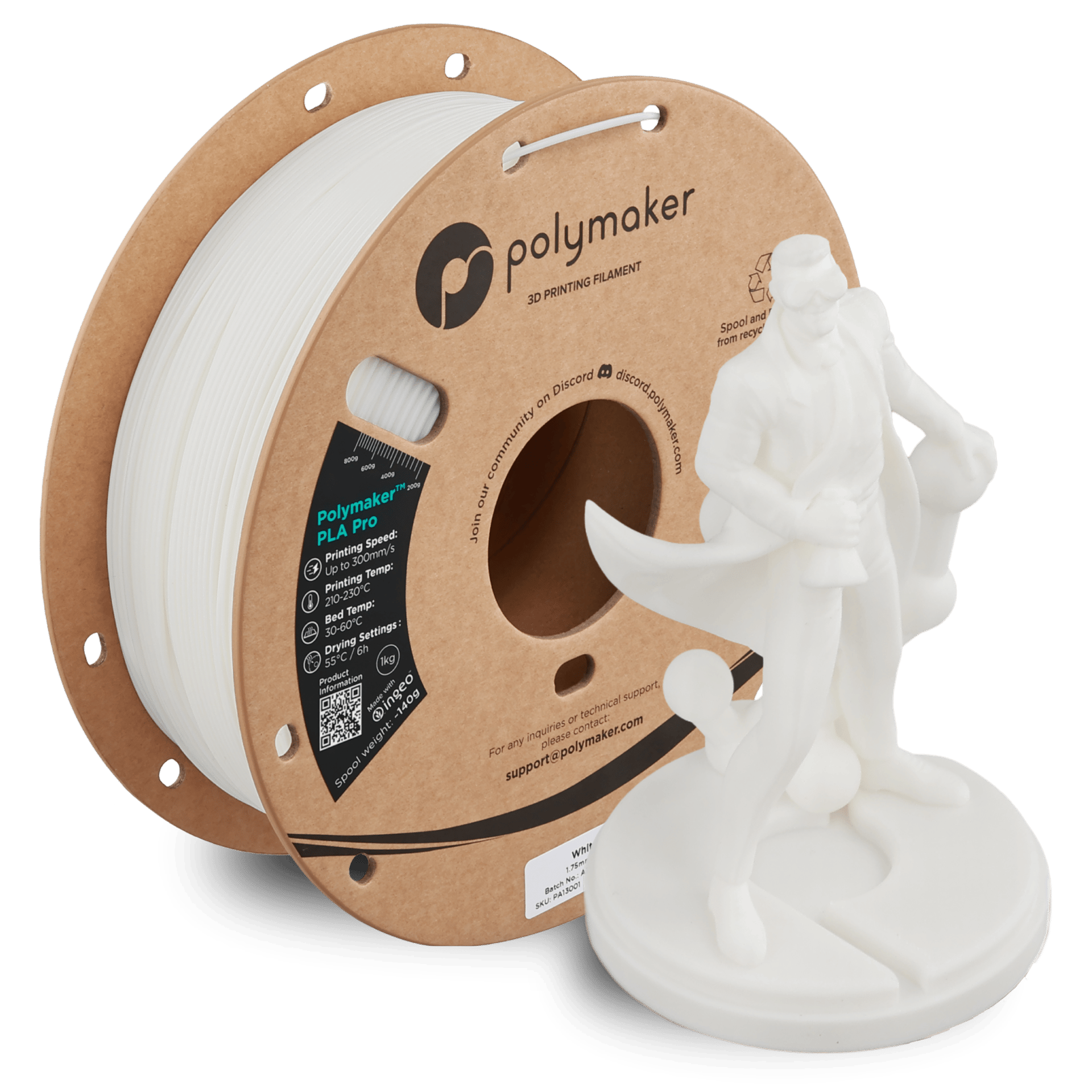 Polymaker PLA Pro Filament Beyaz - 1kg 1.75mm
