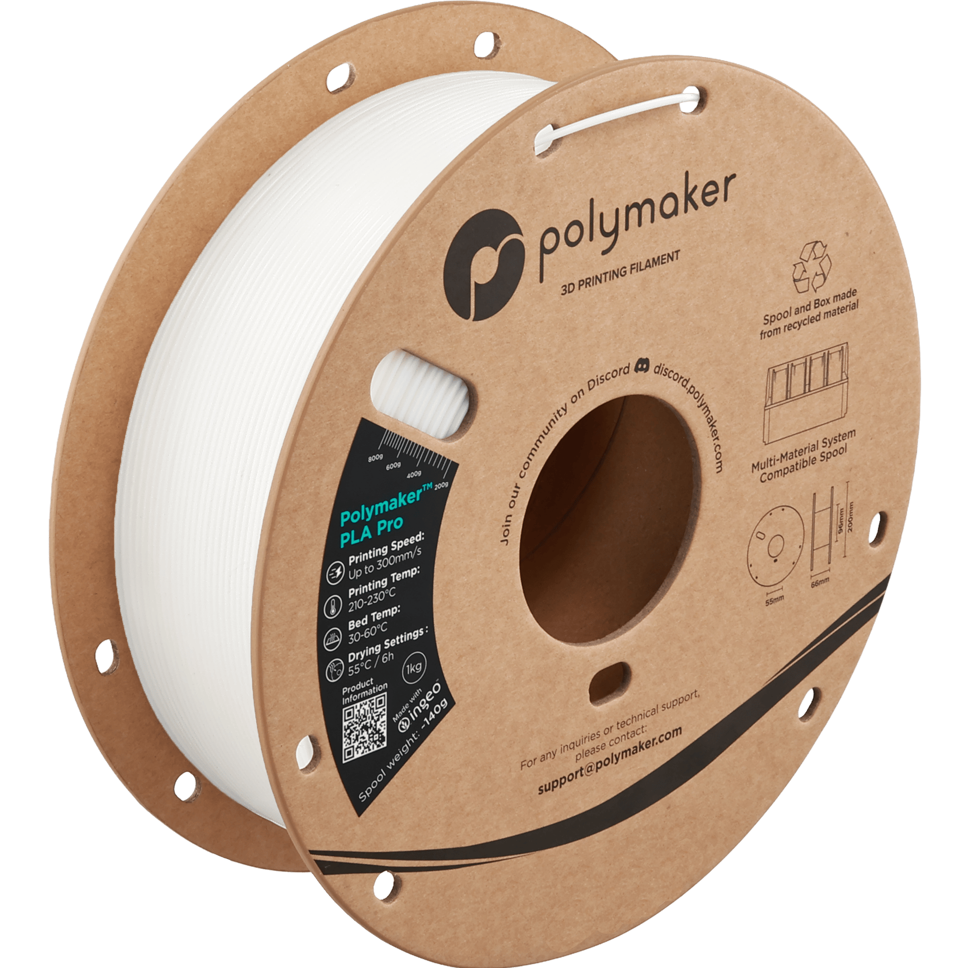 Polymaker PLA Pro Filament Beyaz - 1kg 1.75mm