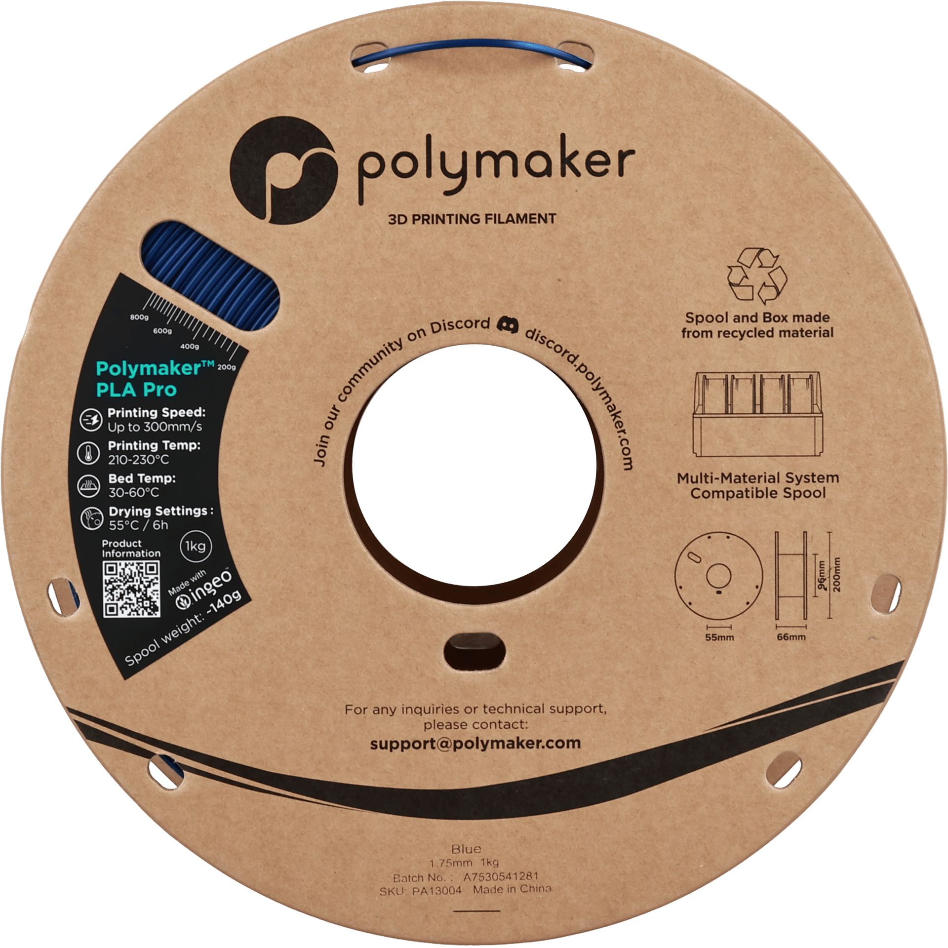 Polymaker PLA Pro Filament Mavi - 1kg 1.75mm