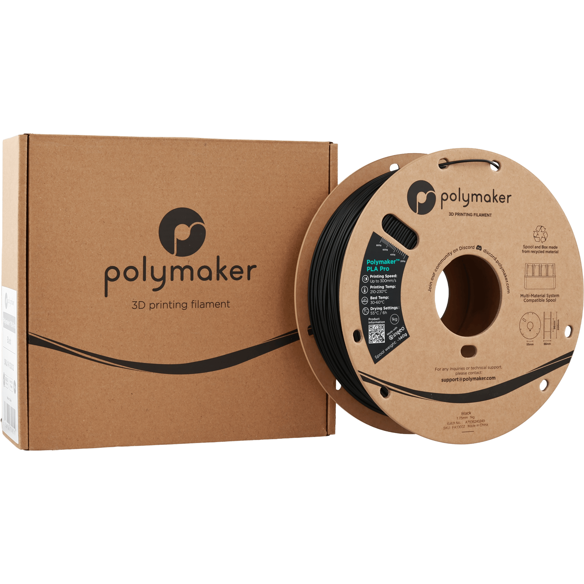 Polymaker PLA Pro Filament Siyah - 1kg 1.75mm