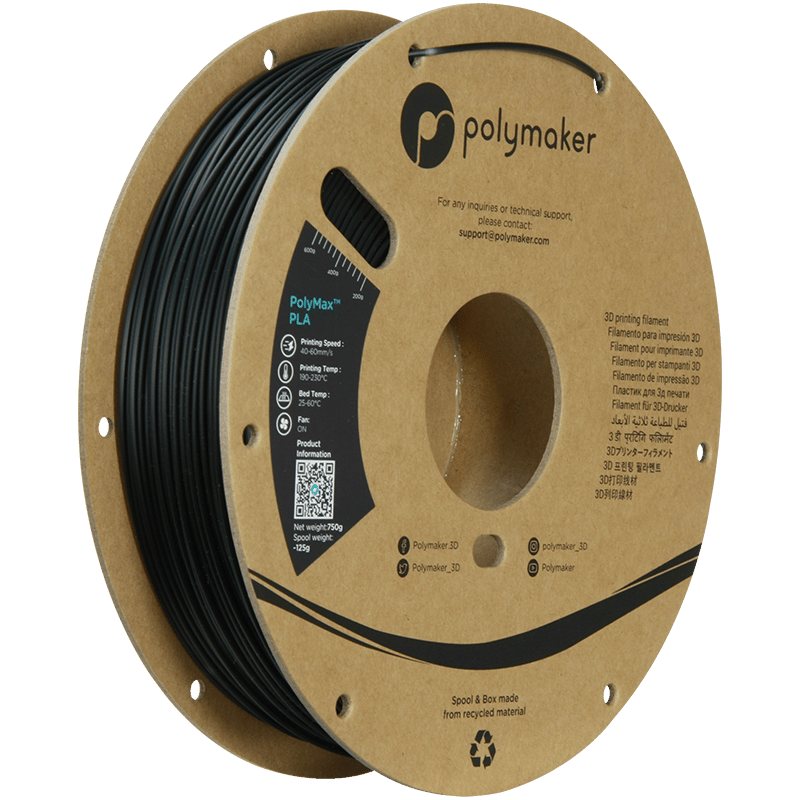 PolyMax PLA Filament Siyah - Yüksek Dayanıklılık