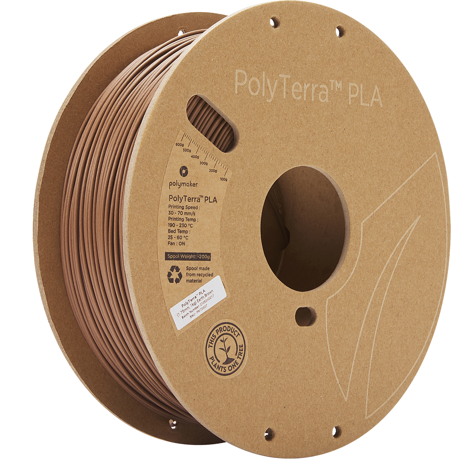 PolyTerra PLA Filament Toprak Kahverengi - 1 kg 1.75mm