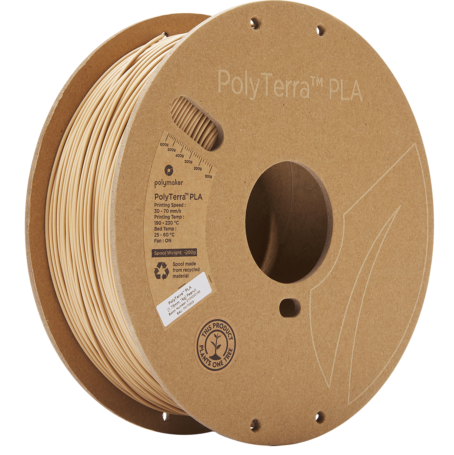 PolyTerra PLA Filament Yer Fıstığı - 1 kg 1.75mm