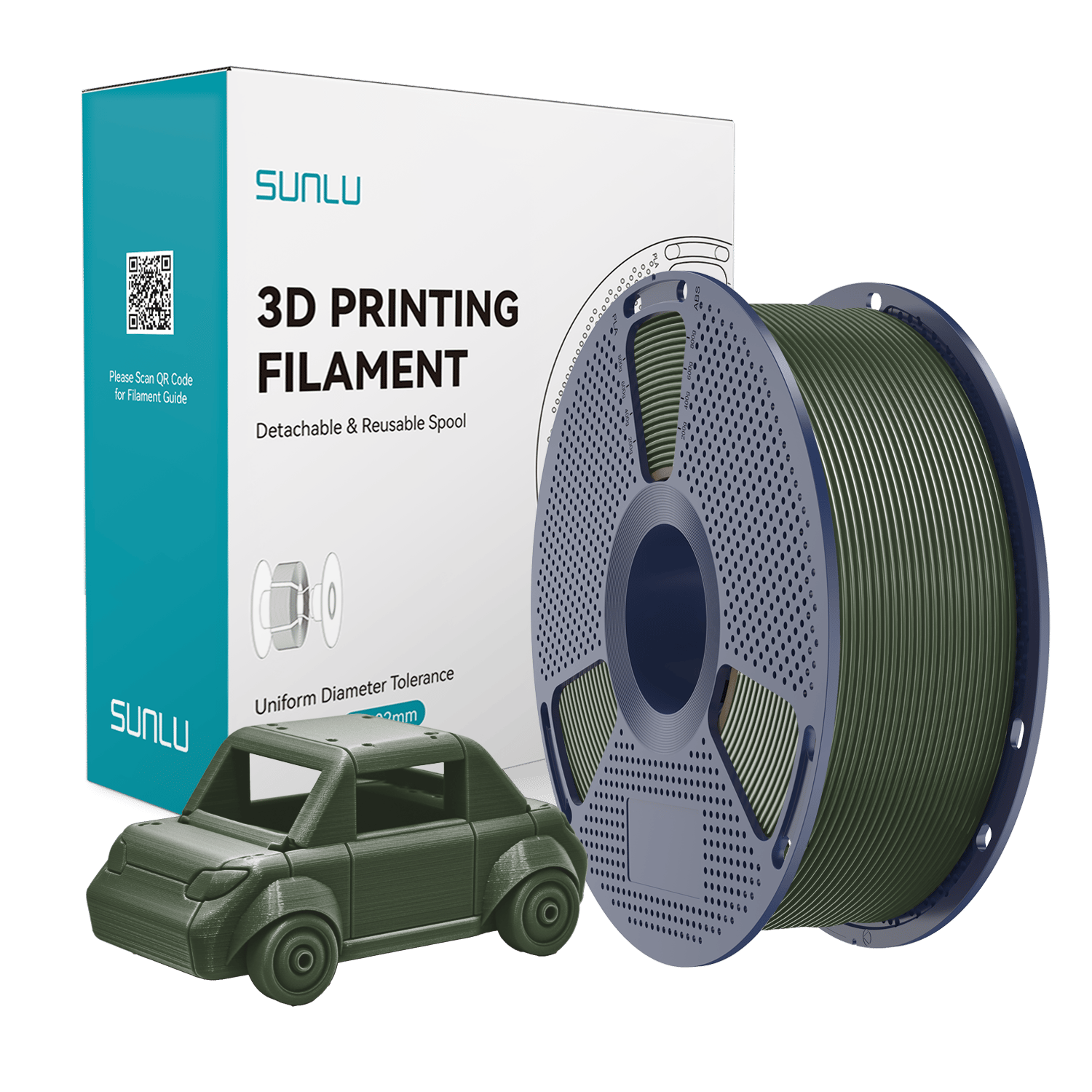 Sunlu PETG Filament Zeytin Yeşili – 1kg 1.75mm