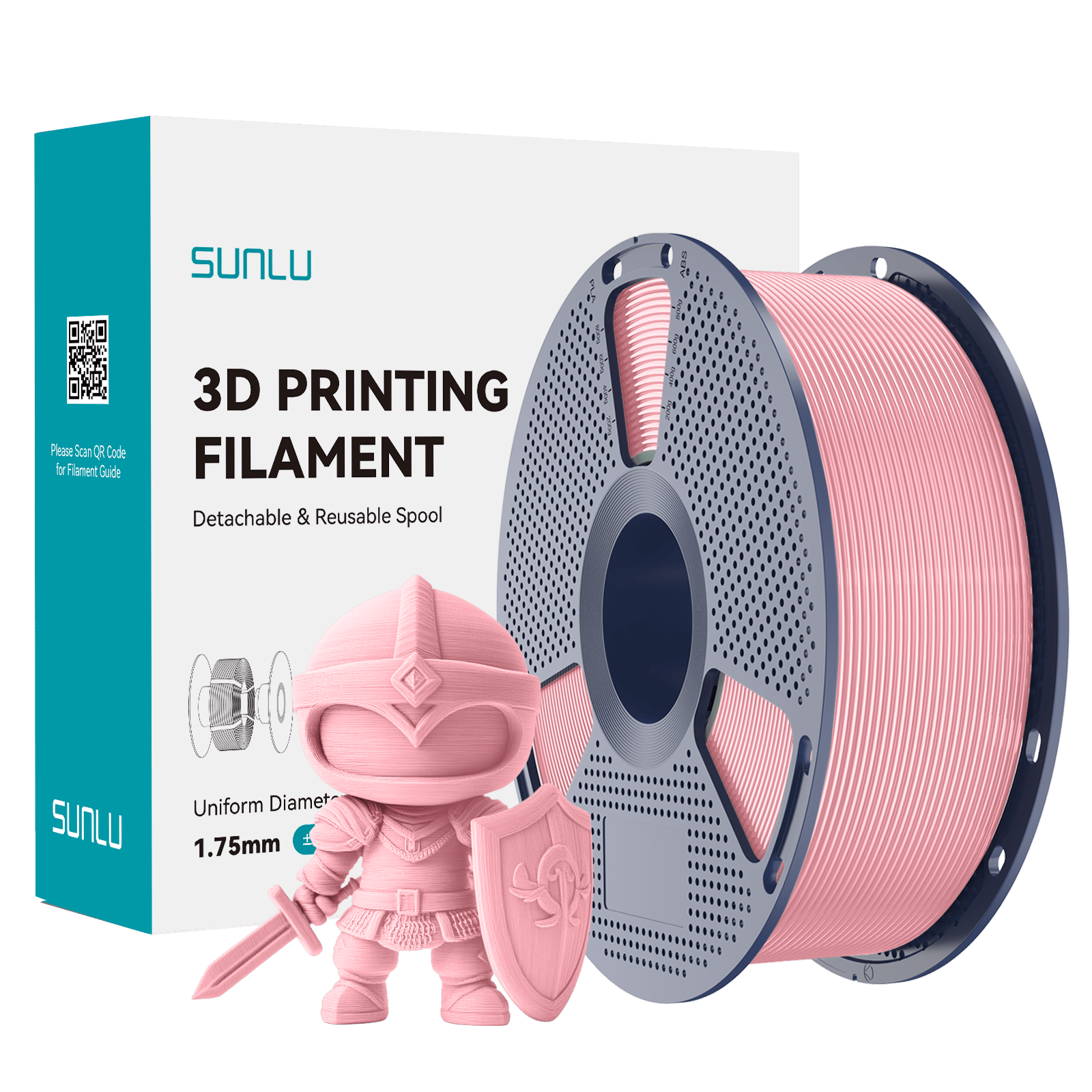 Sunlu PLA+ 2.0 Filament Sakura Pembe - 1 kg 1.75mm