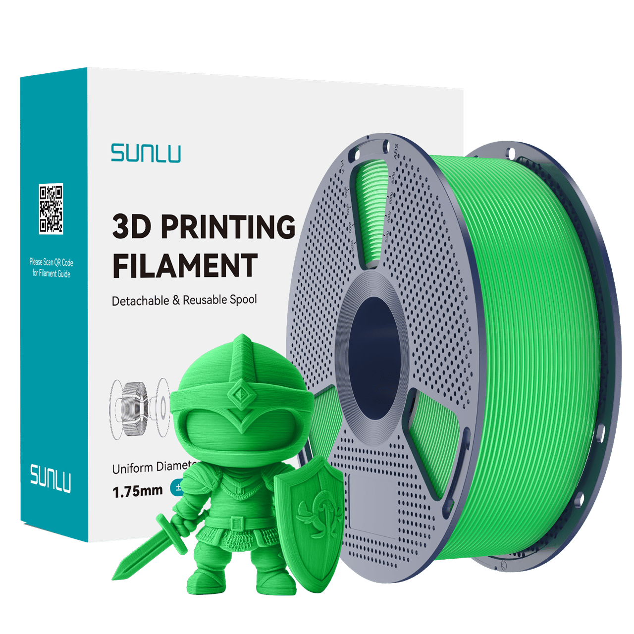 Sunlu PLA+ 2.0 Filament Yeşil - 1kg 1.75mm