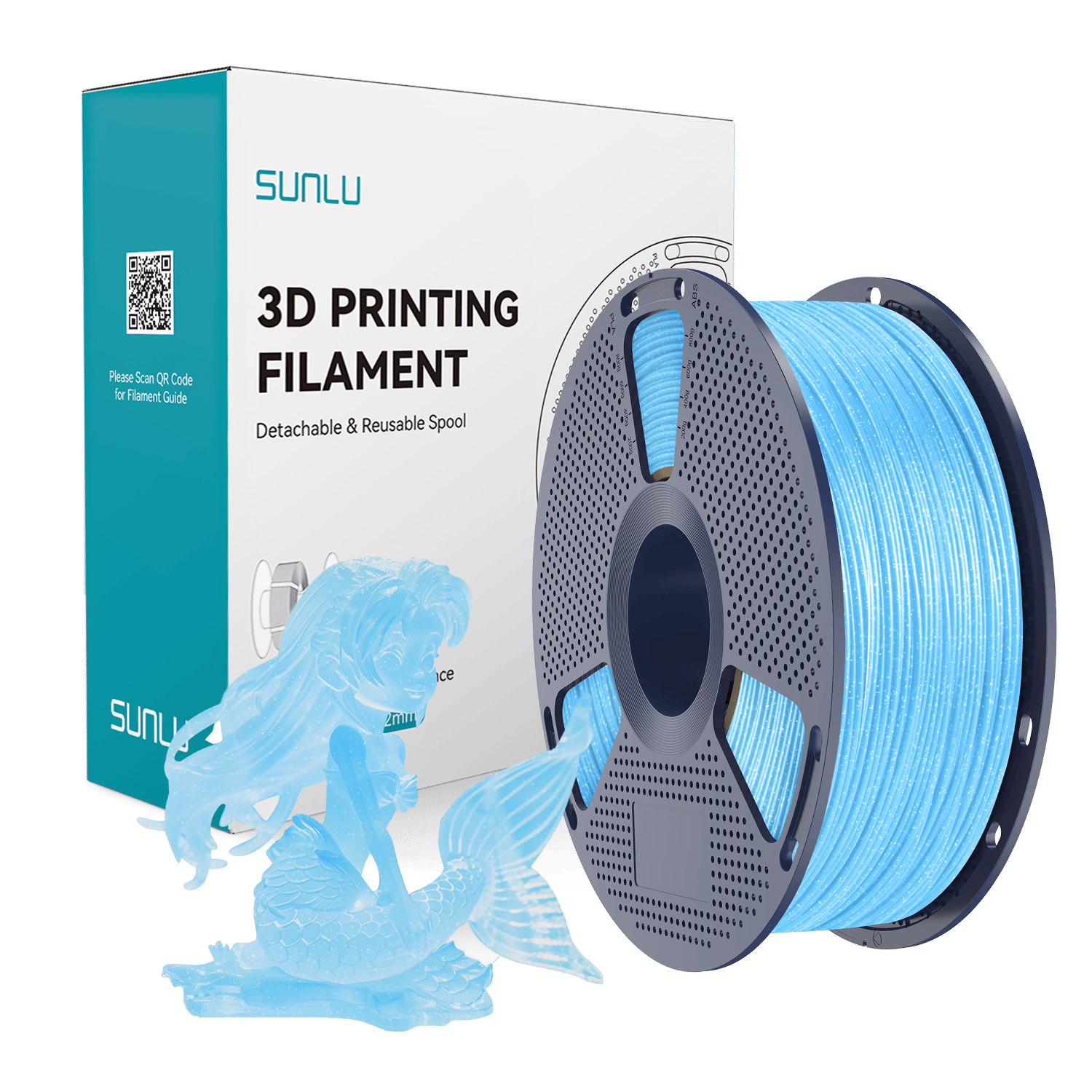 Sunlu PLA Filament Işıltılı Mavi - 1 kg 1.75mm