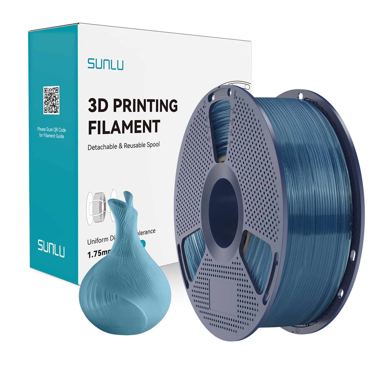 SUNLU PLA Transparan Filament Okyanus Puslu Mavi