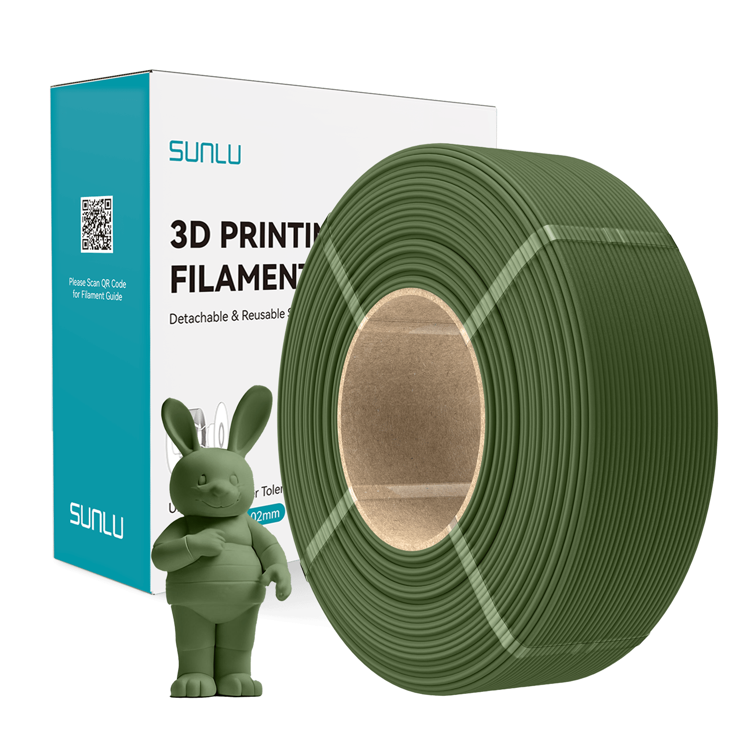Sunlu Refill PLA Mat Filament Zeytin Yeşili - 1 kg 1.75mm