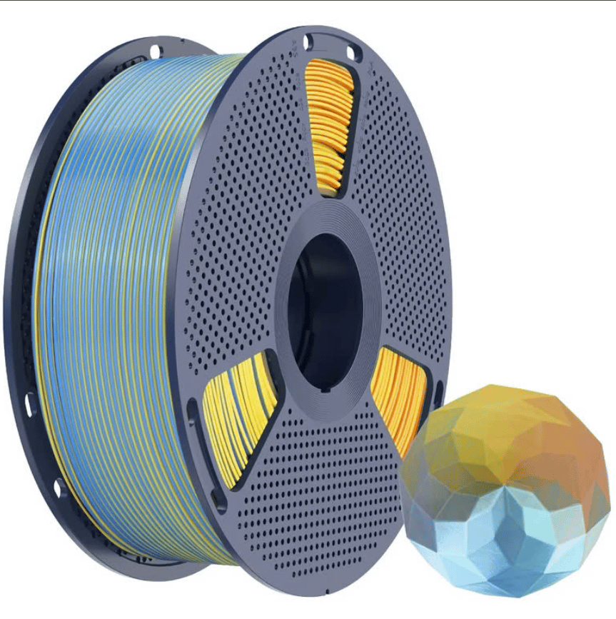 Sunlu Silk PLA+ 4 Renk Mavi –Mor–Turuncu–Sarı- 1kg 1.75mm