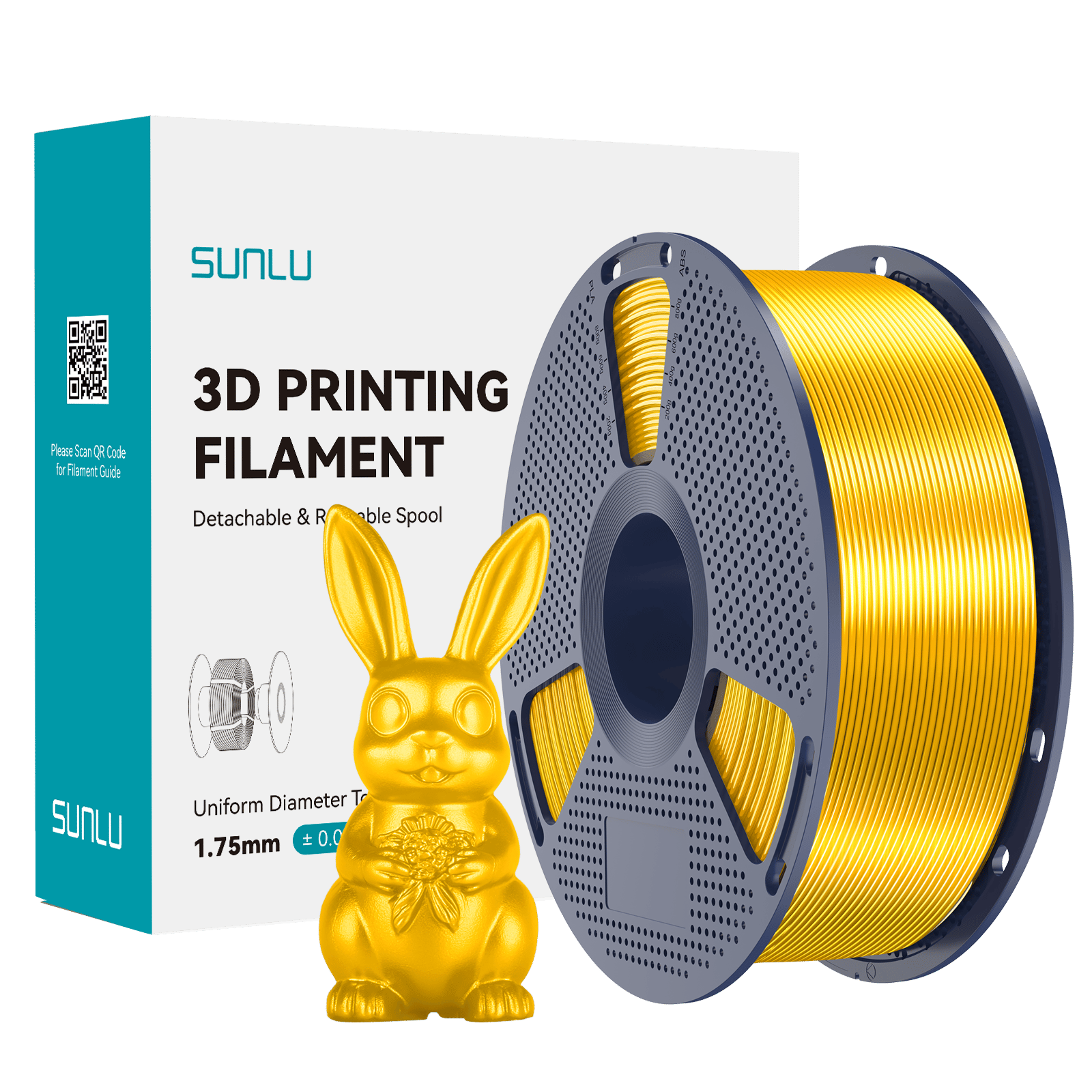 Sunlu Silk PLA+ Filament Açık Altın - 1kg 1.75mm