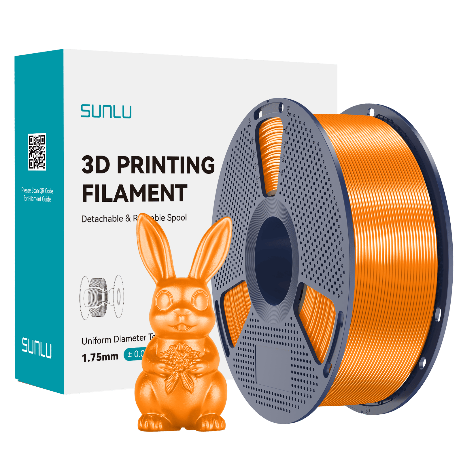 Sunlu Silk PLA+ Filament Turuncu - 1kg 1.75mm