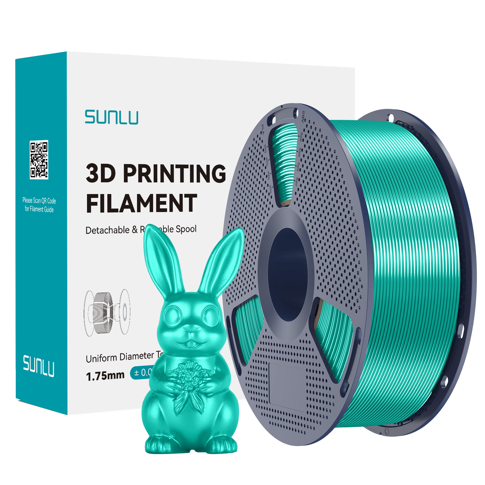 Sunlu Silk PLA+ Filament Yeşil - 1 kg 1.75mm