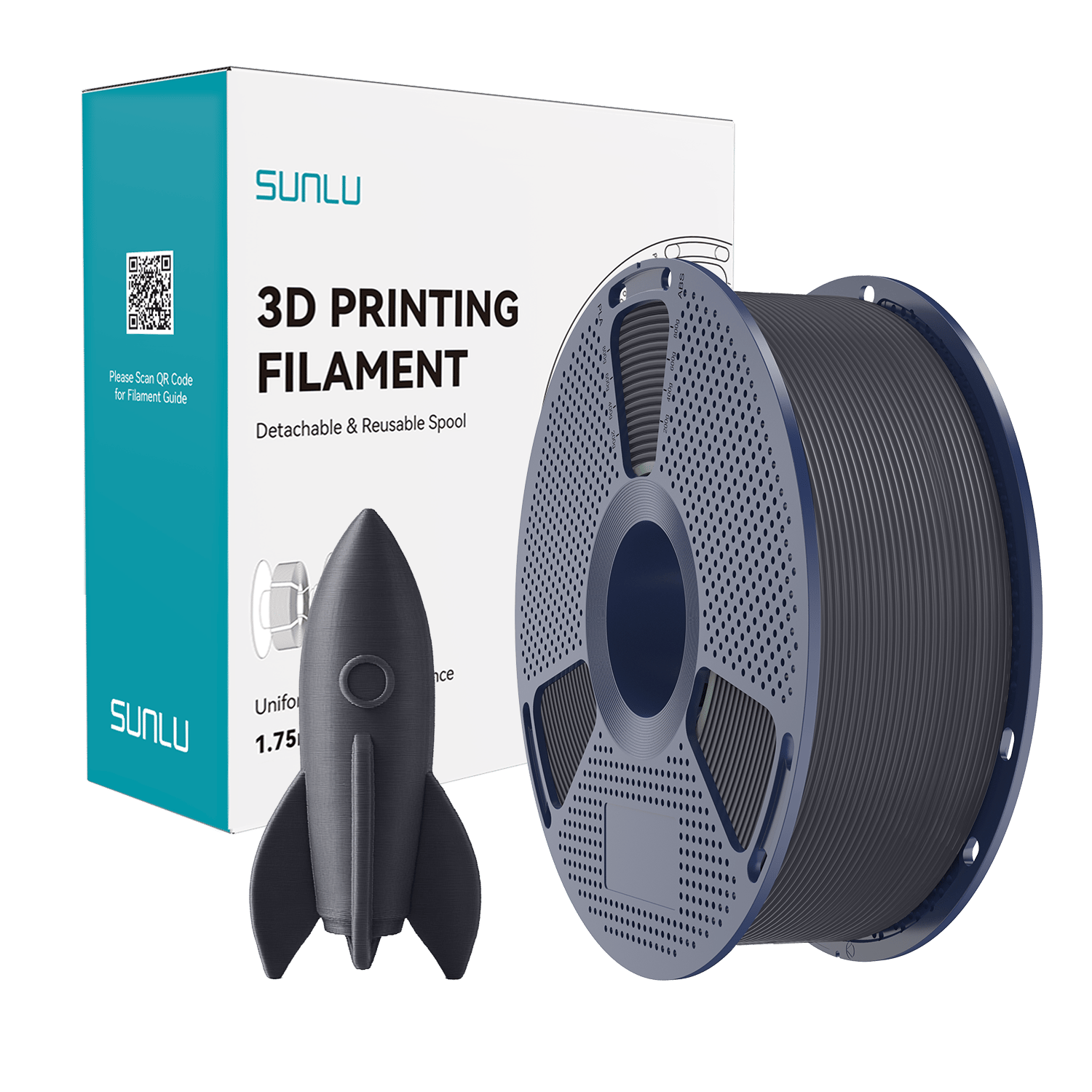 Sunlu Yüksek Hızlı PLA Filament Gri – 1kg 1.75mm