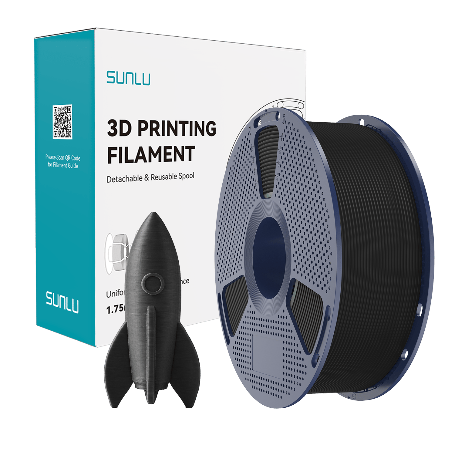 Sunlu Yüksek Hızlı PLA Filament Siyah – 1kg 1.75mm