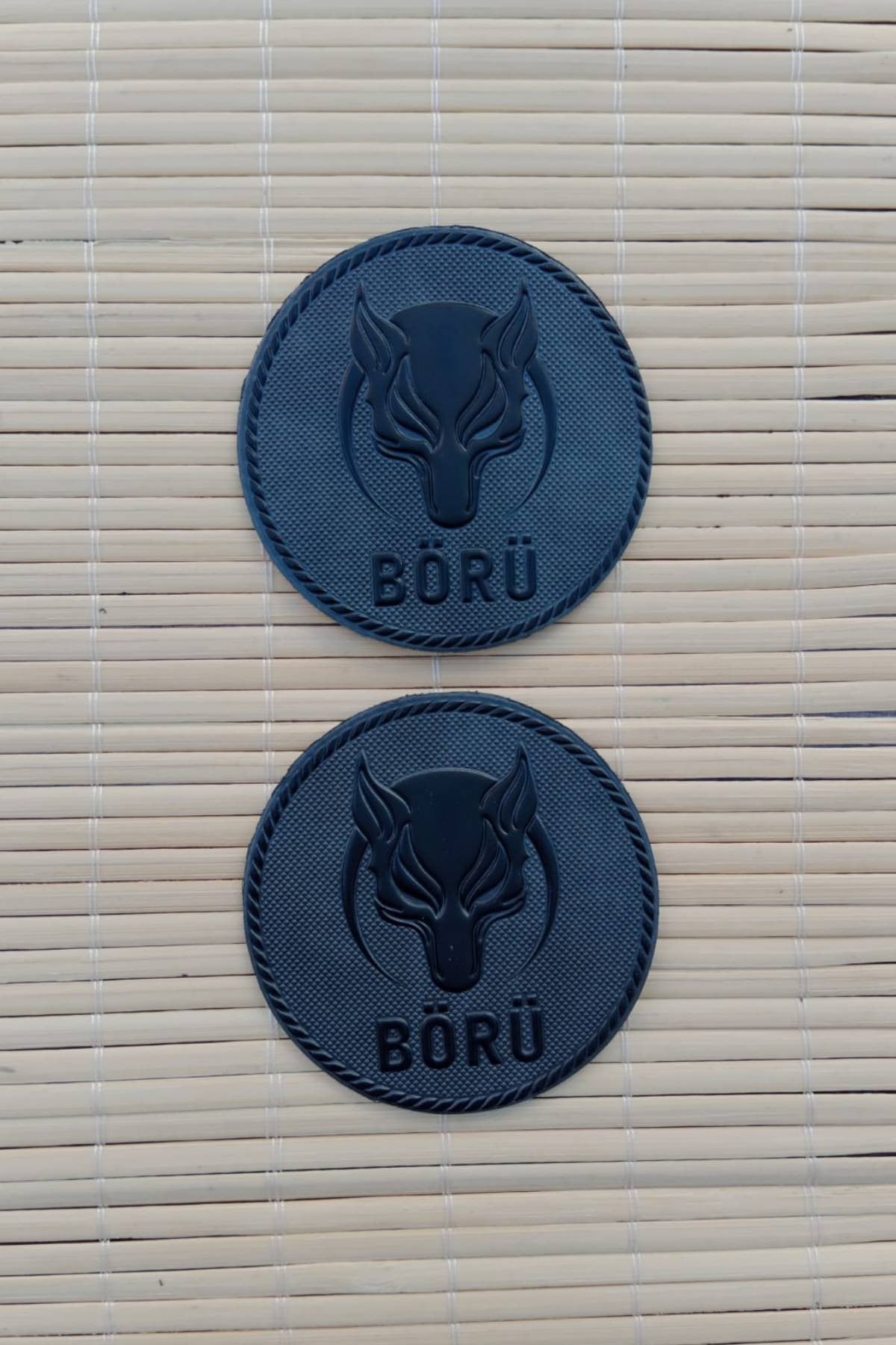 2 Adet Börü Yazılı 3d Tpu Termoplastik Silikon Kabartma Mini Arma Pec Patch