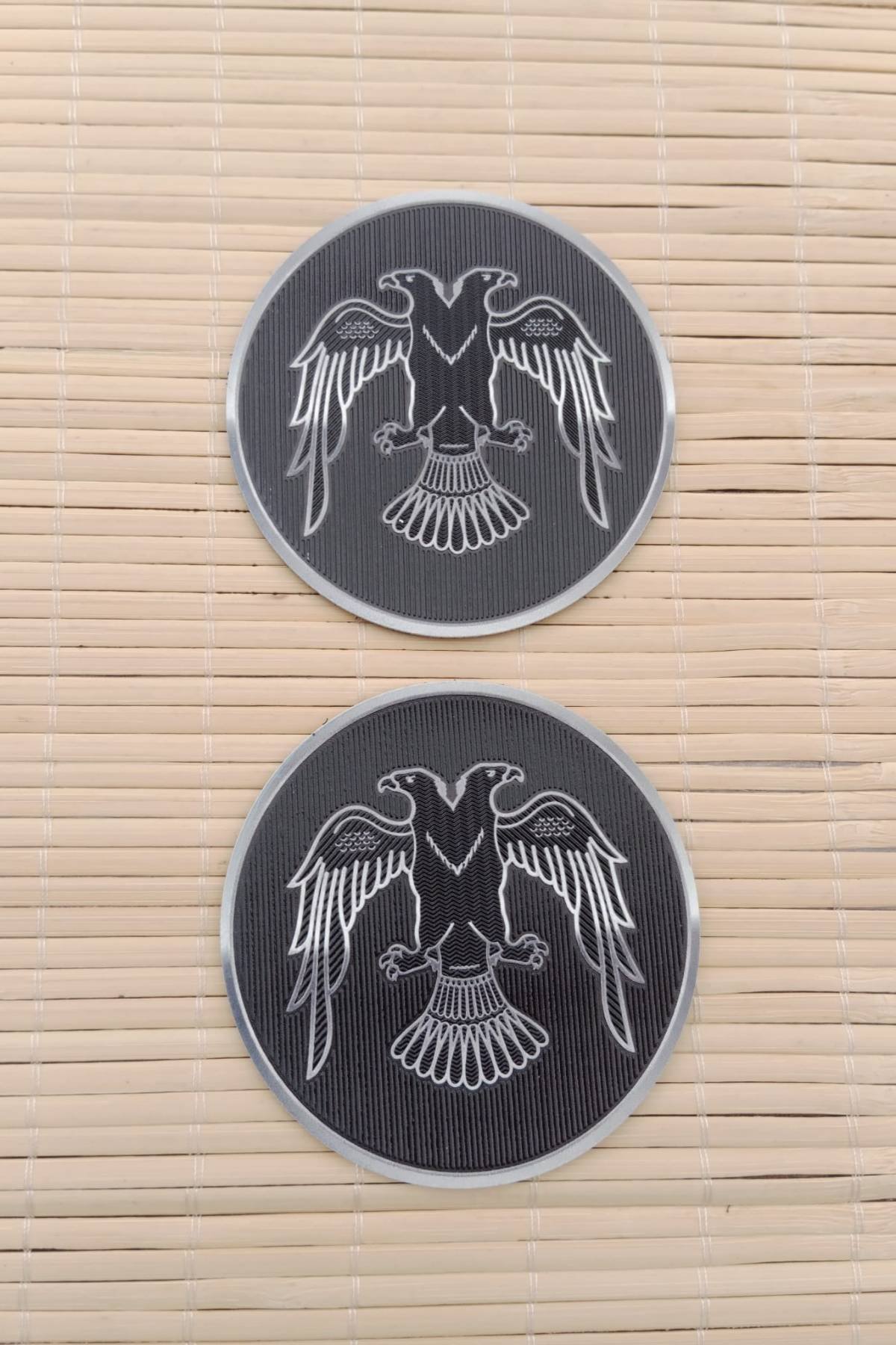 2 Adet Çift Başlı Kartal Amblemli 3d Tpu Termoplastik Silikon Kabartma Arma Pec Patch