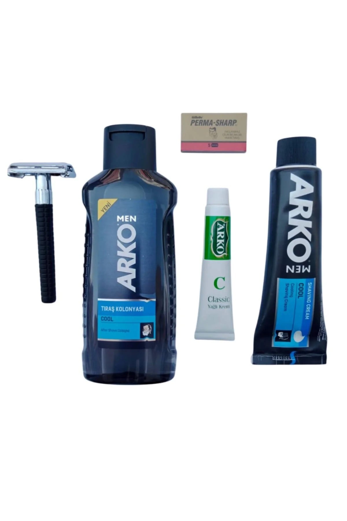 Arko Men Cool Tras Kolonyasi Arko Men Cool Tras Kremi Jel Orak Plastik Sapli Tras Makinasi Perma Sharp Jilet Arko Nem Klasik Cilt Besleyici Yagli Krem 20 Cc Tras Seti