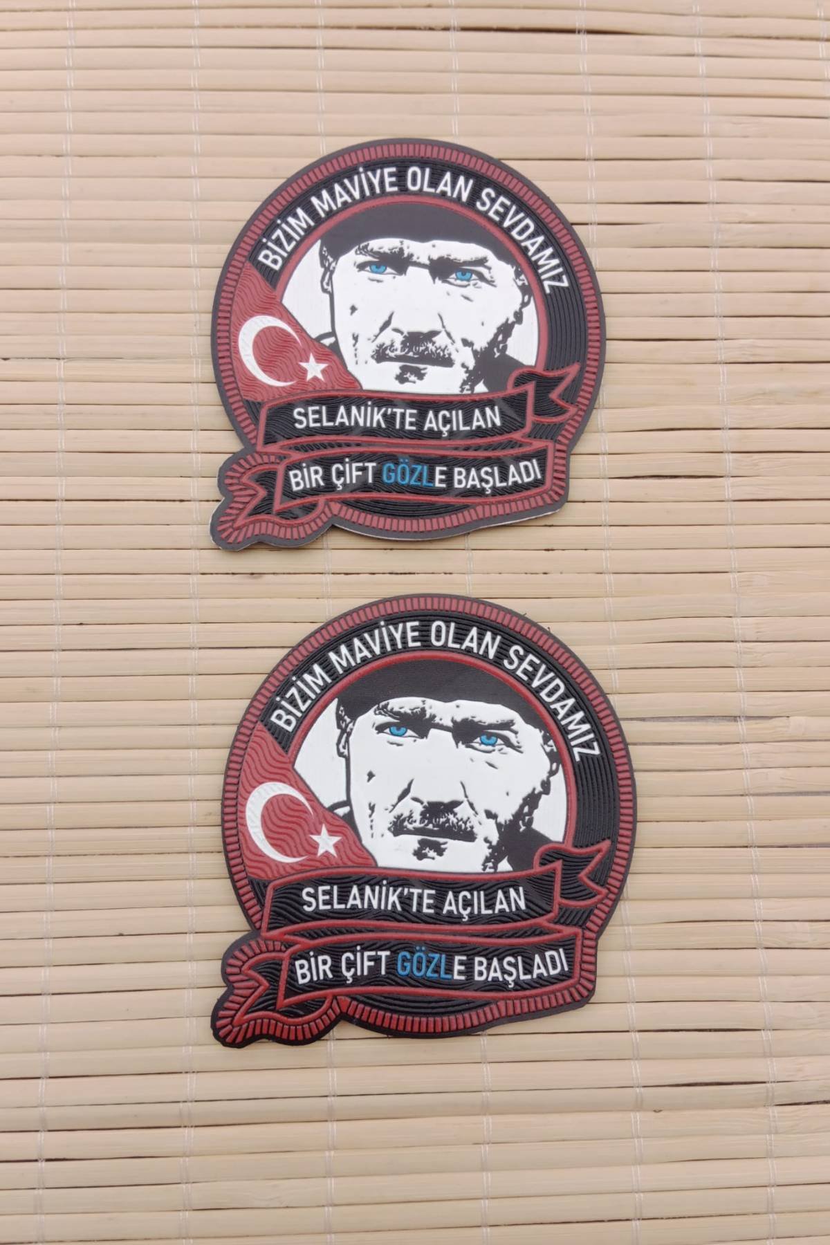 Ataturk Resimli Kirmizi Zemin Bizim Maviye Olan Sevdamiz 3d Tpu Termoplastik Silikon Kabartma Nakis İslemeli Arma Patch Pec