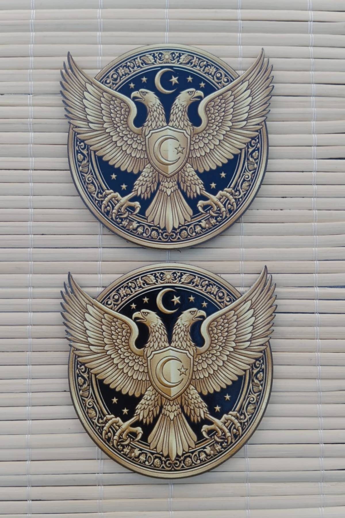Cift Basli Kartal Ay Yildiz Kabartmali 3D TPU Termoplastik Yeni Gogus Arma Pec Patch