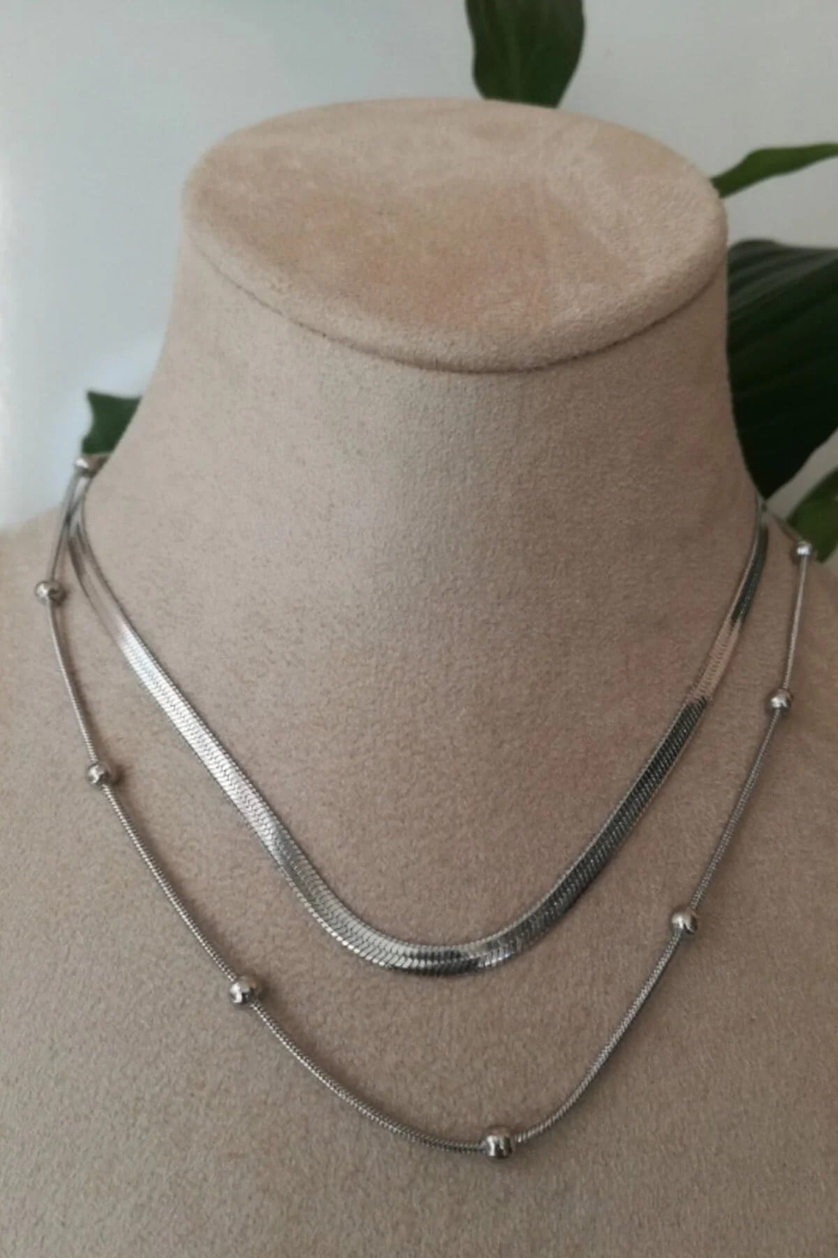 Dorika Tasarim İtalyan Zincirli Gumus Renkli Kaliteli Paslanmaz Celik Kolye Stainless Stell