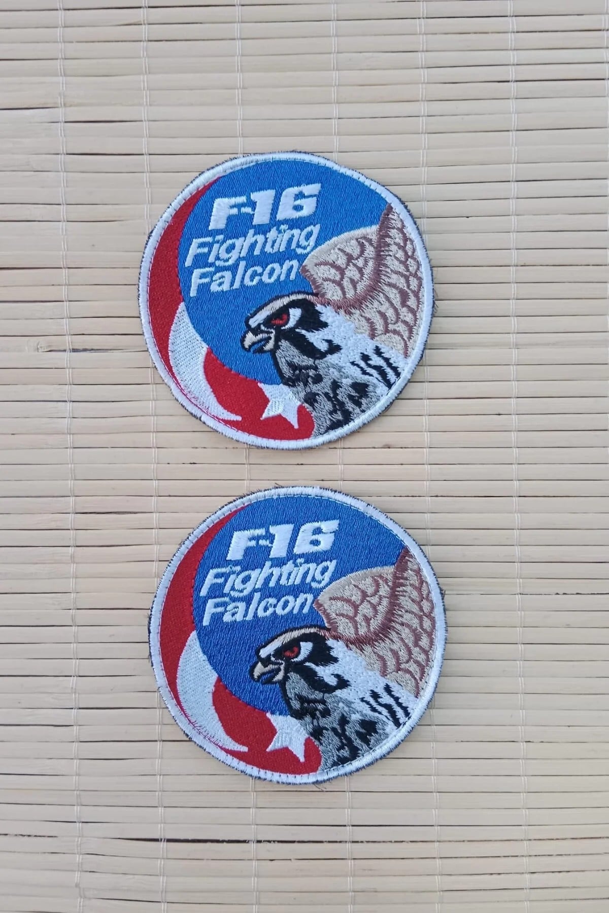 F 16 Fighting Falcon Yazili Sahin Logolu Nakis İslemeli Ayyildiz Bayrakli Arma Pec Patch