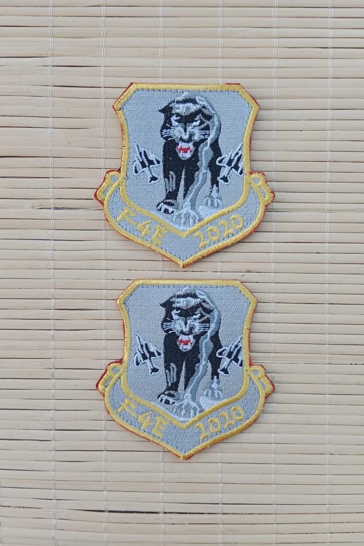F 4e 2020 Yazili Ucak Ve Kaplan Logolu Nakis İslemeli Arma Pec Patch