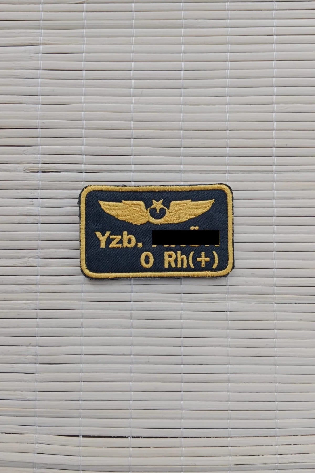 Hava Kuvvetleri Pilot Rutbe Soyad Kan Grubu Yazili Bez İsimlikli Nakisli Brovesi
