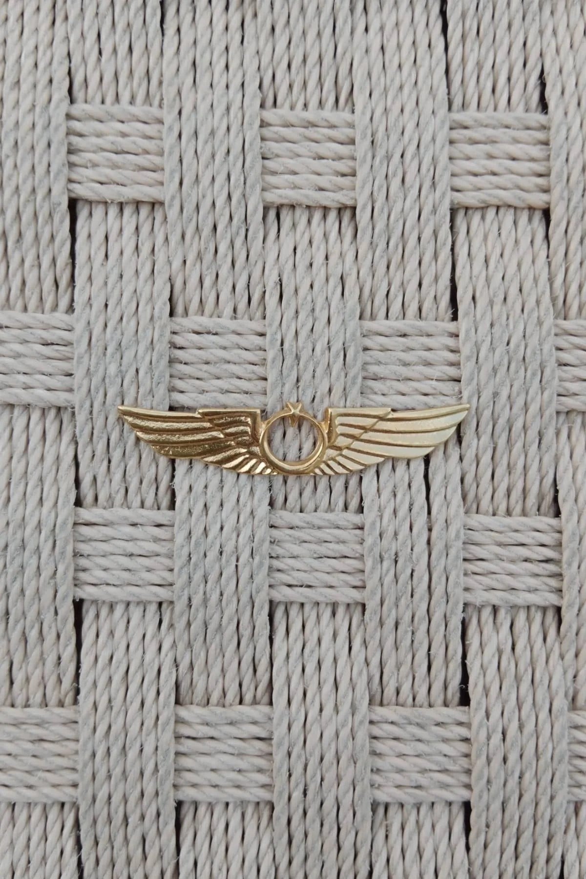 Hava Kuvvetleri Sari Renkli Hava Pilot Metal Gogus Brovesi
