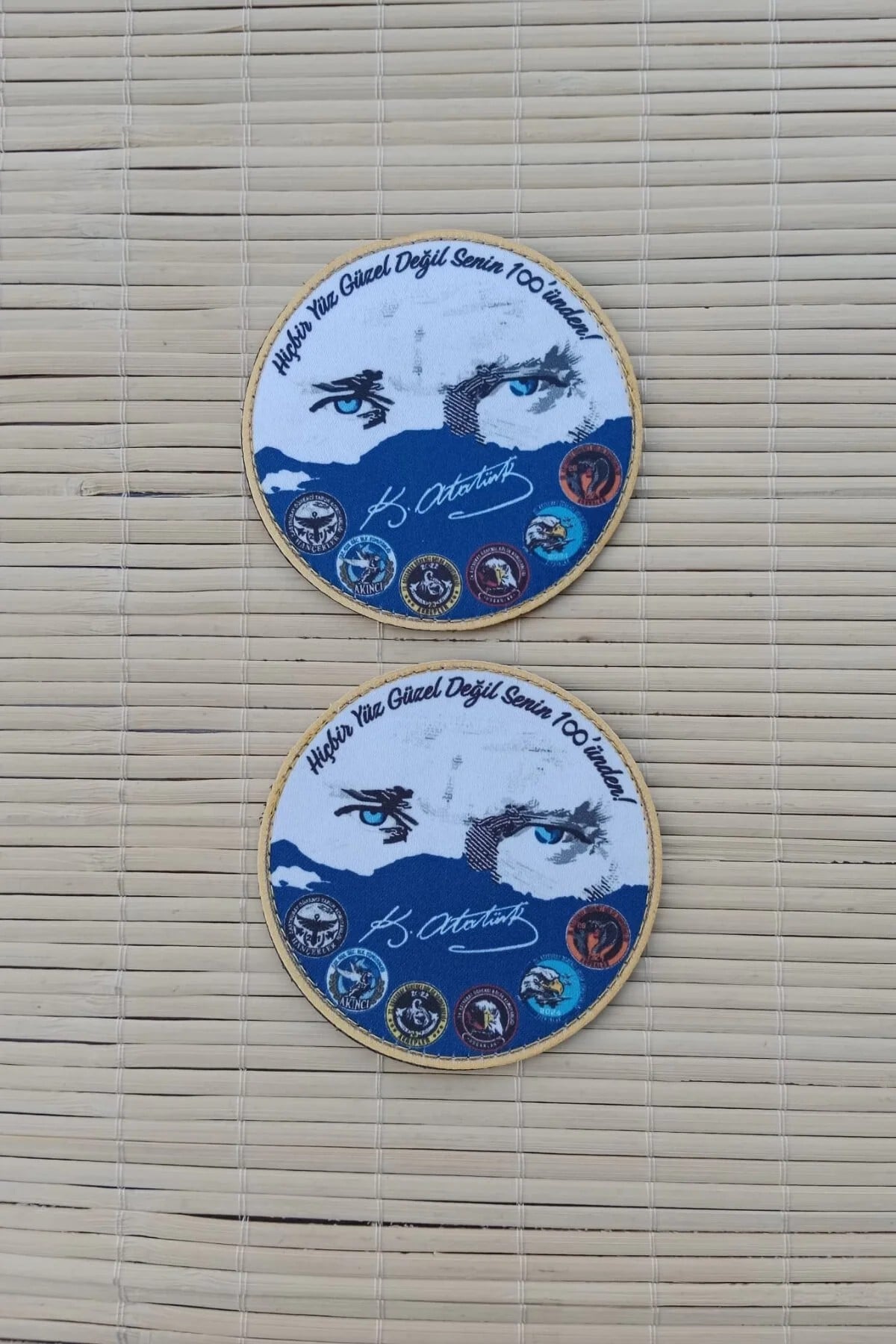 Hicbir Yuz Guzel Degil Senin 100 Unden Yazili Mustafa Kemal Ataturk İmzali Fermateks Dokuma İslemeli Arma Pec Patch