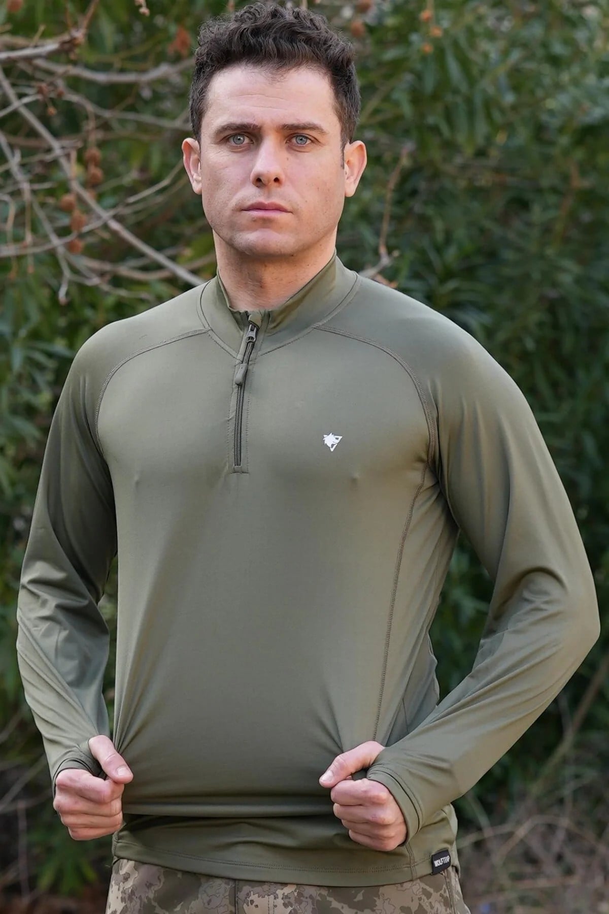 Kara Kuvvetleri Haki Renkli Uzun Kollu Ceyrek Fermuarli Esnek İc Katman Operasyon Taktik Combat Sweatshirt