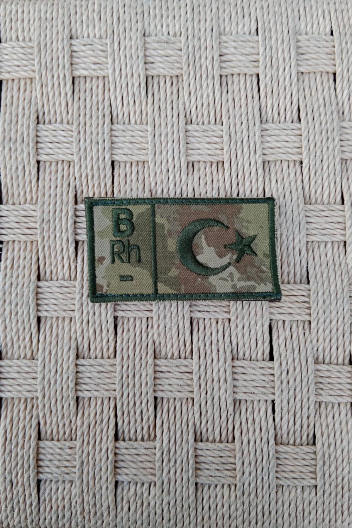 Kara Kuvvetleri Kamuflaj Renkli Nakis İslemeli B Rh - Kan Gruplu Arma Pec Patch