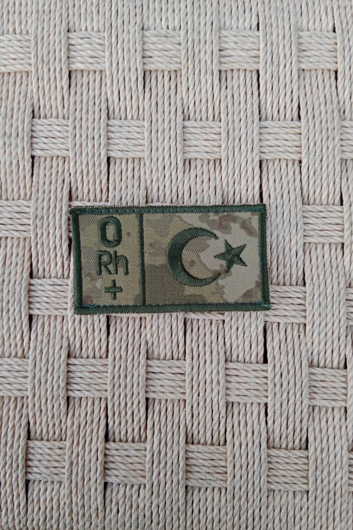 Kara Kuvvetleri Kamuflaj Renkli Nakis İslemeli 0 Rh + Kan Gruplu Arma Pec Patch