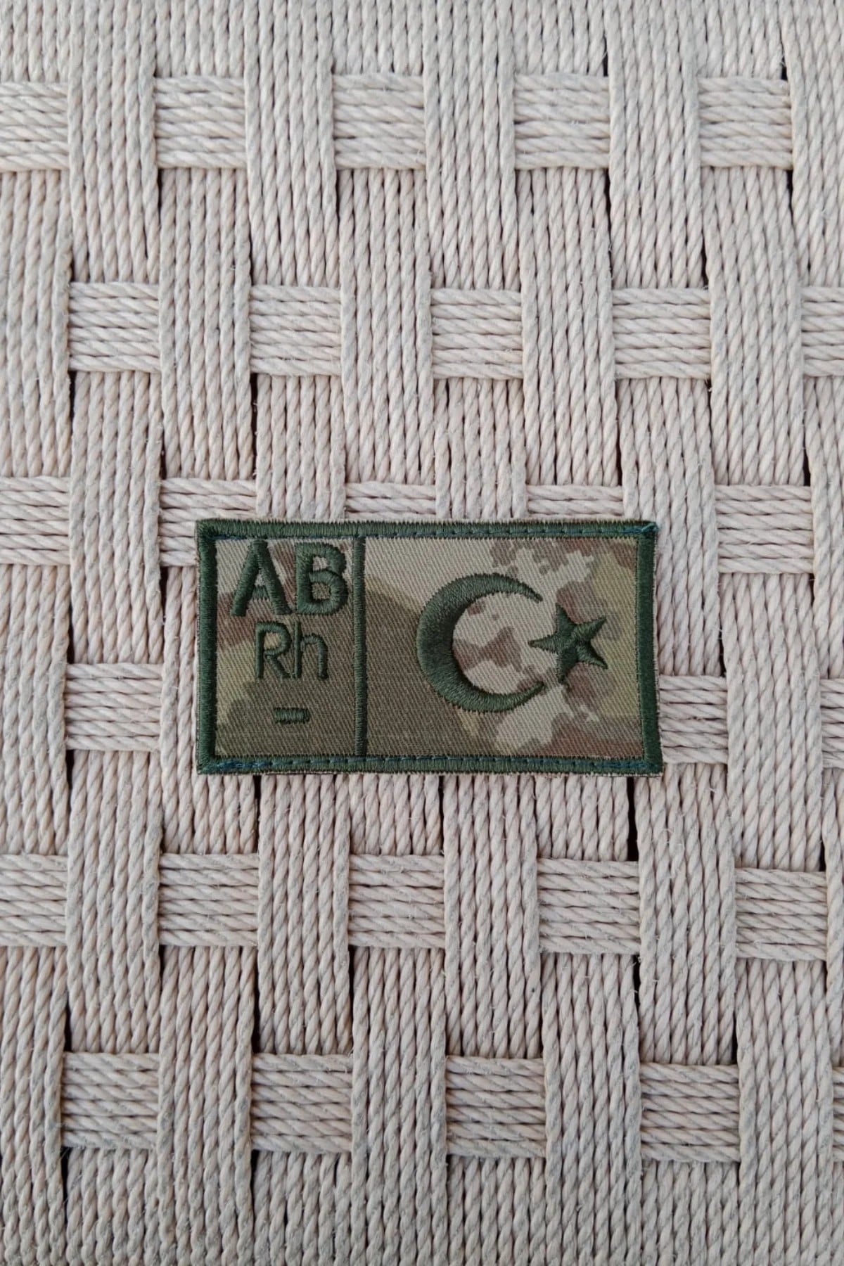 Kara Kuvvetleri Kamuflaj Renkli Nakis İslemeli Ab Rh - Kan Gruplu Arma Pec Patch