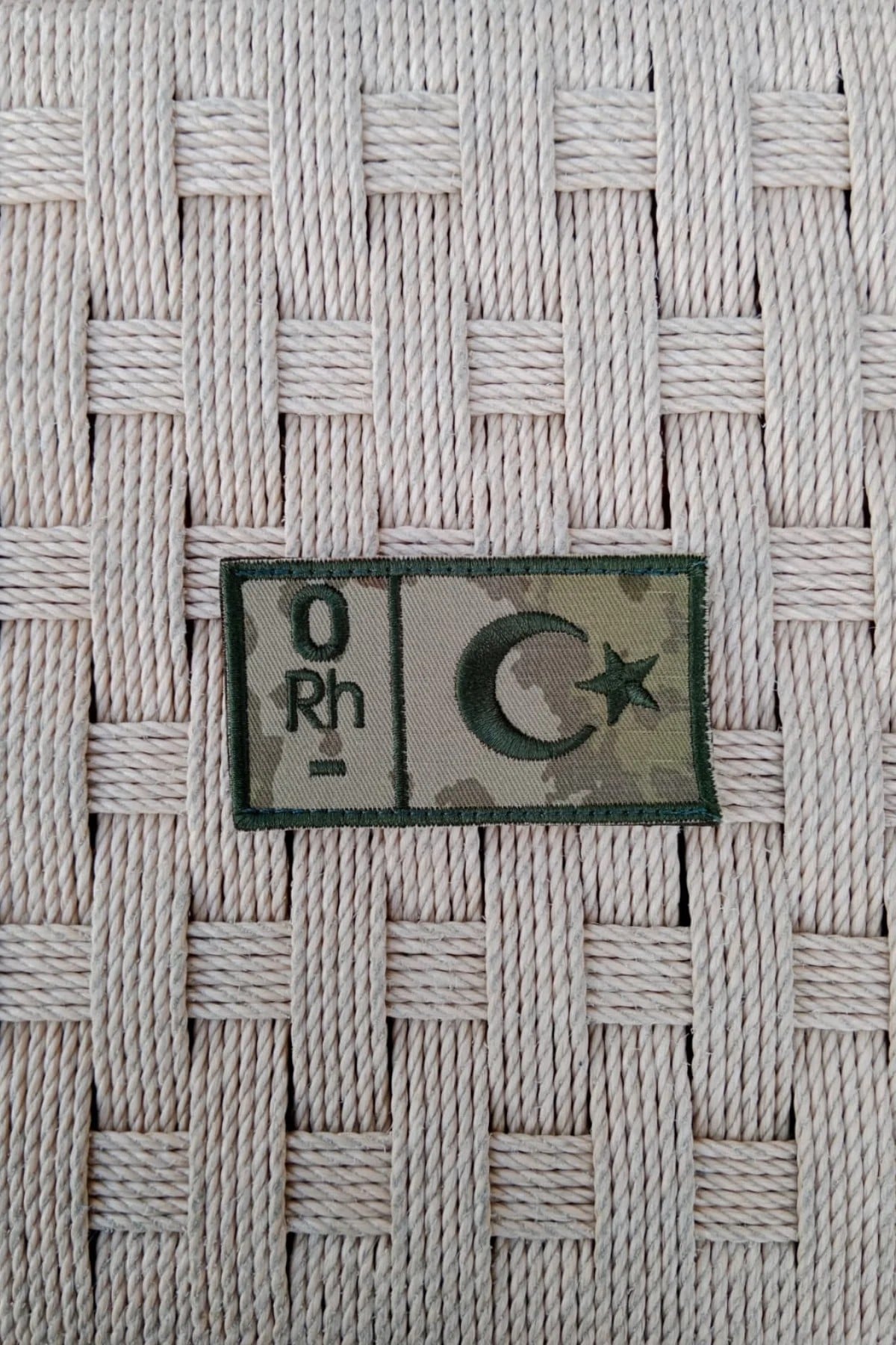 Kara Kuvvetleri Kamuflaj Renkli Nakis İslemeli 0 Rh - Kan Gruplu Arma Pec Patch