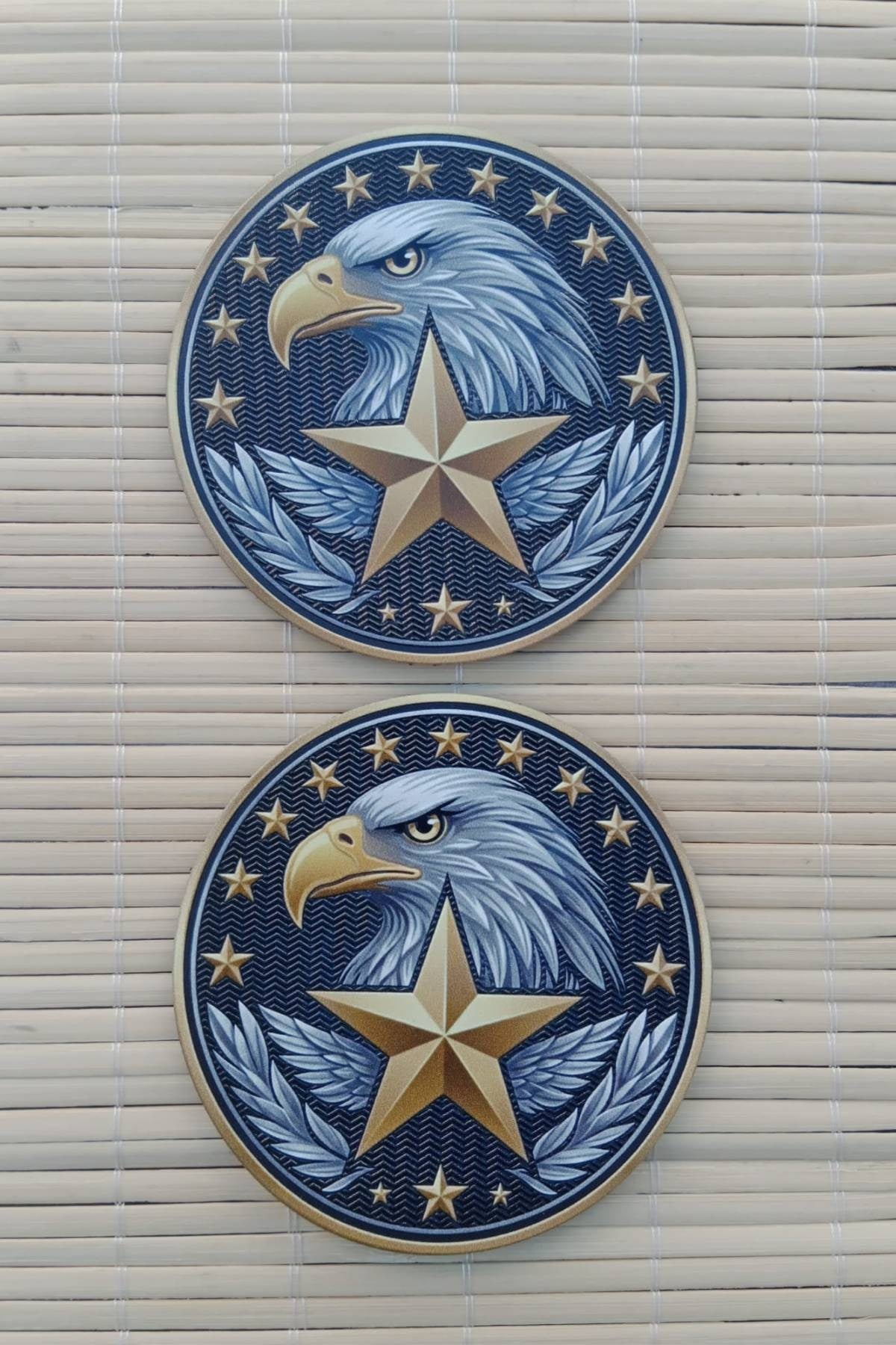 Kartal ve Yildizlar Kabartmali 3D TPU Termoplastik Yeni Gogus Arma Pec Patch