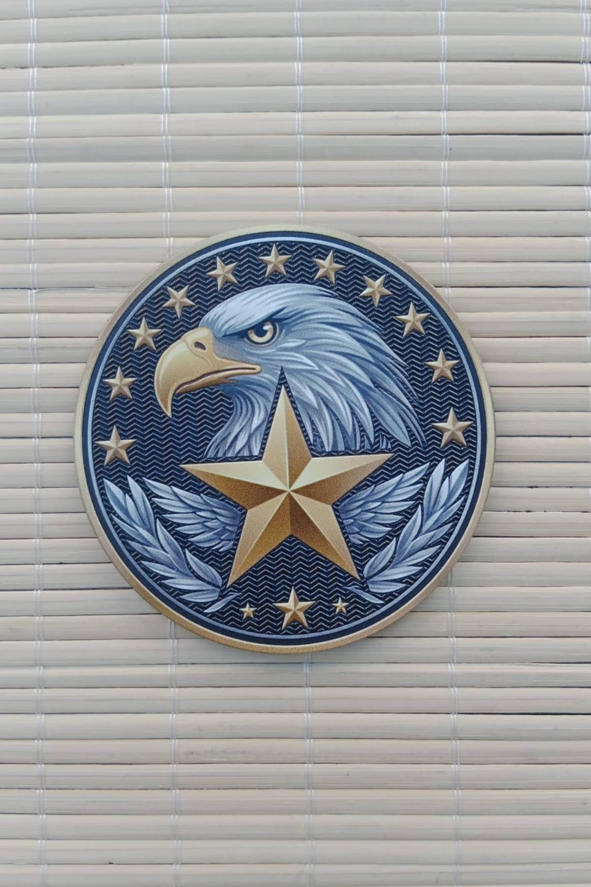 Kartal ve Yildizlar Kabartmali 3D TPU Termoplastik Yeni Gogus Arma Patch Pec