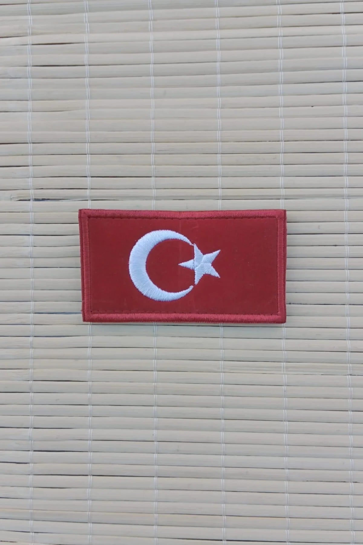 Kirmizi Kadife Zemin Ayyildiz Nakis İslemeli Arma Patch Pec