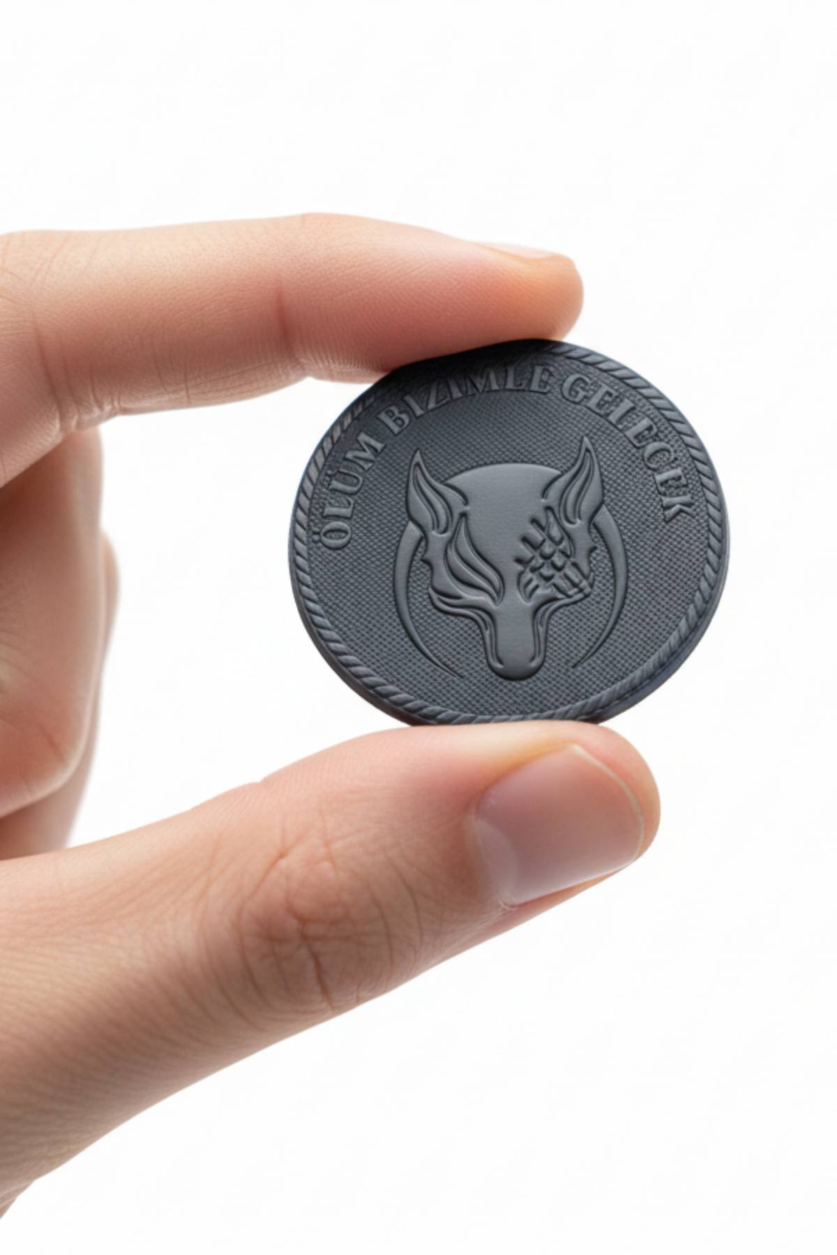 Ölüm Bizimle Gelecek Yazılı 3d Tpu Termoplastik Silikon Kabartma Mini Arma Pec Patch