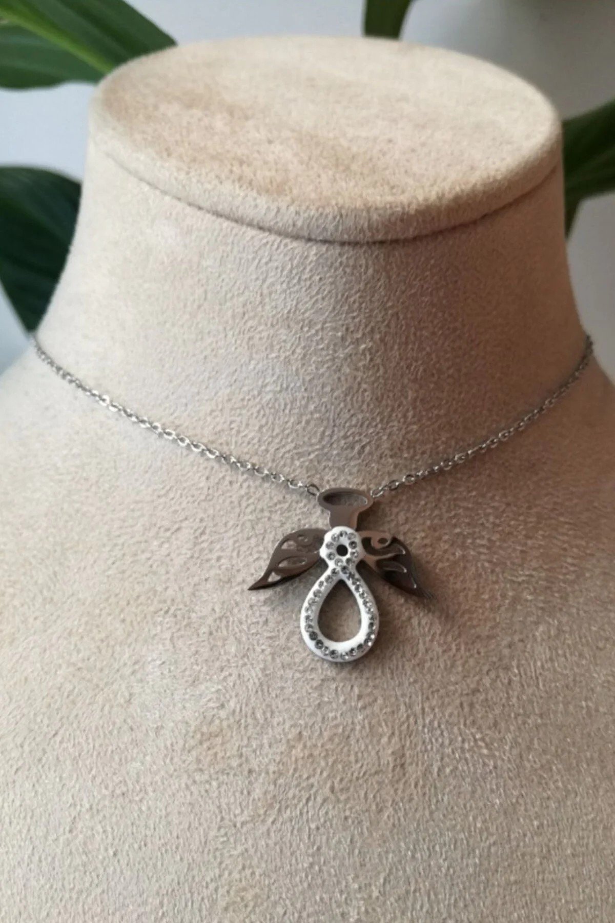 Ozel Tasarim İnce Silver Zincirli Gumus Renkli Zirkon Tasli Kaliteli Paslanmaz Celik Kolye Stainless Stell