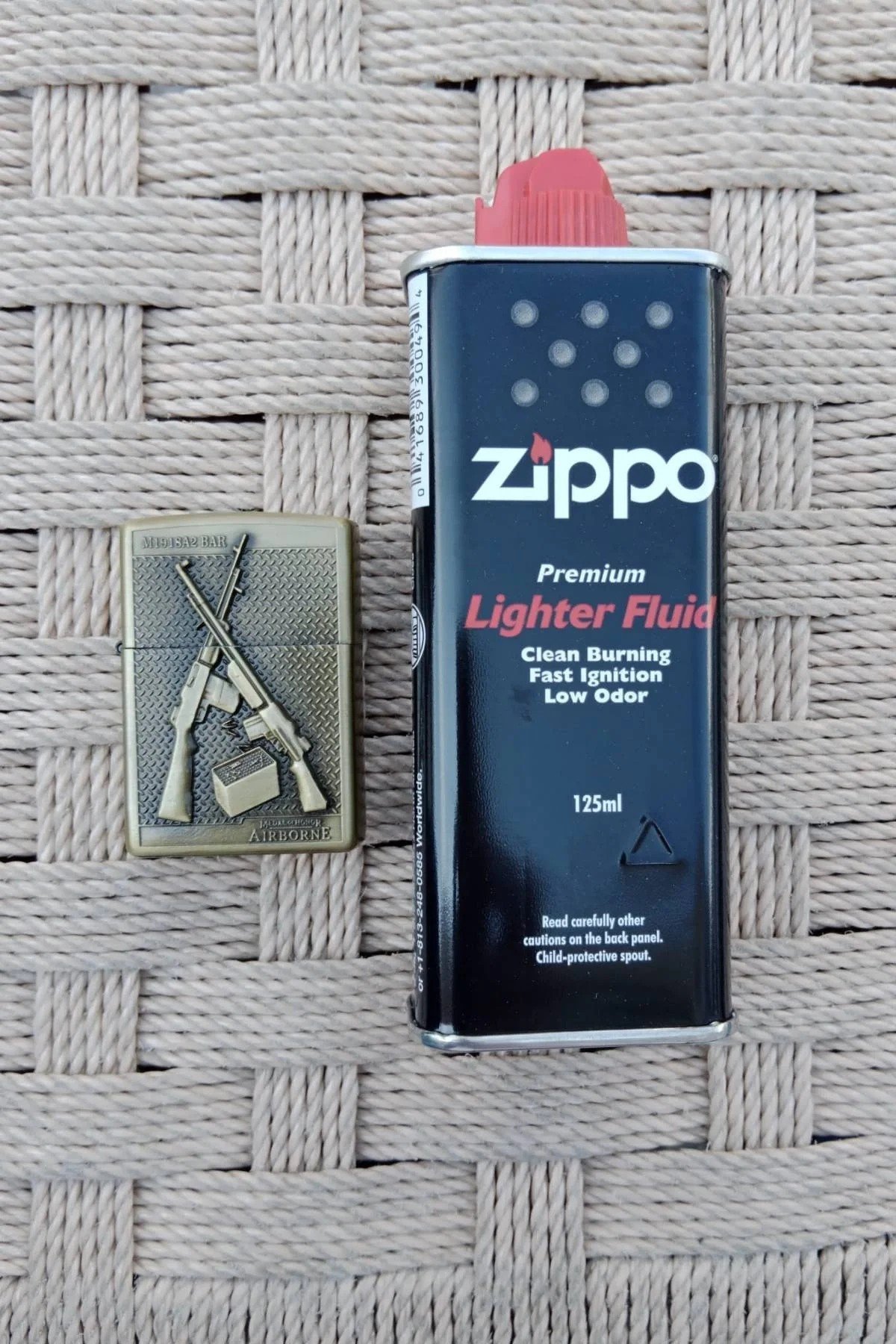 Ozel Tasarim Sari Renkli M1918a2 Bar Tüfek Kabartmali Medal Of Honor Airborne Yazili Premium Zippo Cakmak