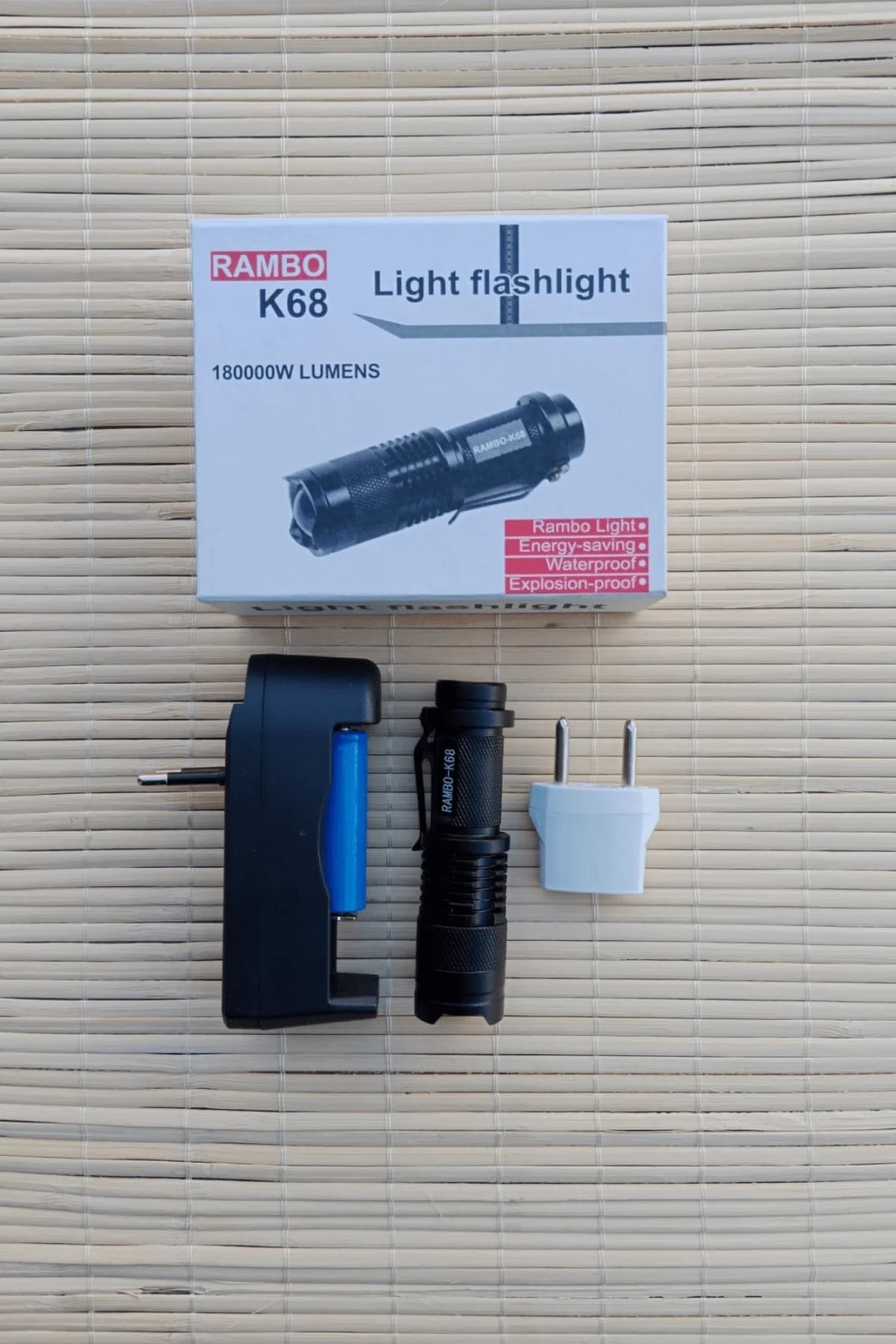 Rambo K68 Light Flashlight Sarjli Zoomlu El Feneri