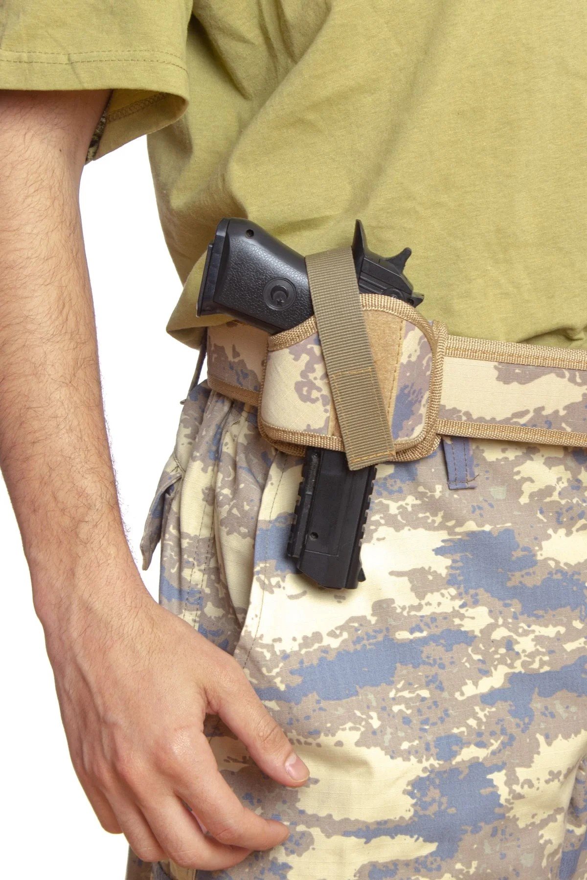 Sag El Hava Kuvvetleri Kamuflaj Renkli Mini Speed Airsoft Palaskaya Kemere Gecirmeli İmpertex Kase Silah Kilifi
