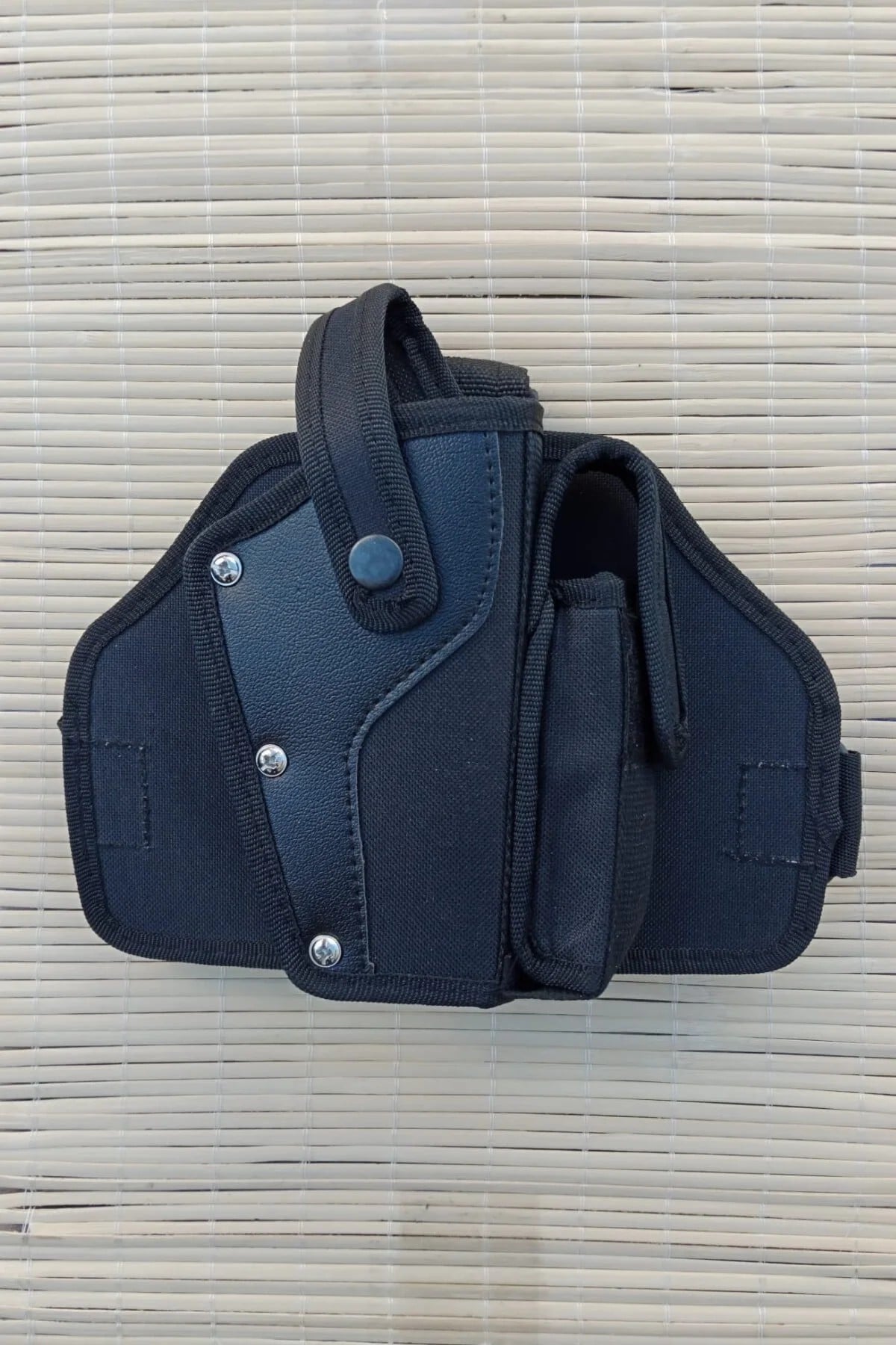 Sag El Siyah Renkli Tek Baglantili Sarjorluklu Airsoft Palaskaya Kemere Gecirmeli İmpertex Bacak Silah Kilifi