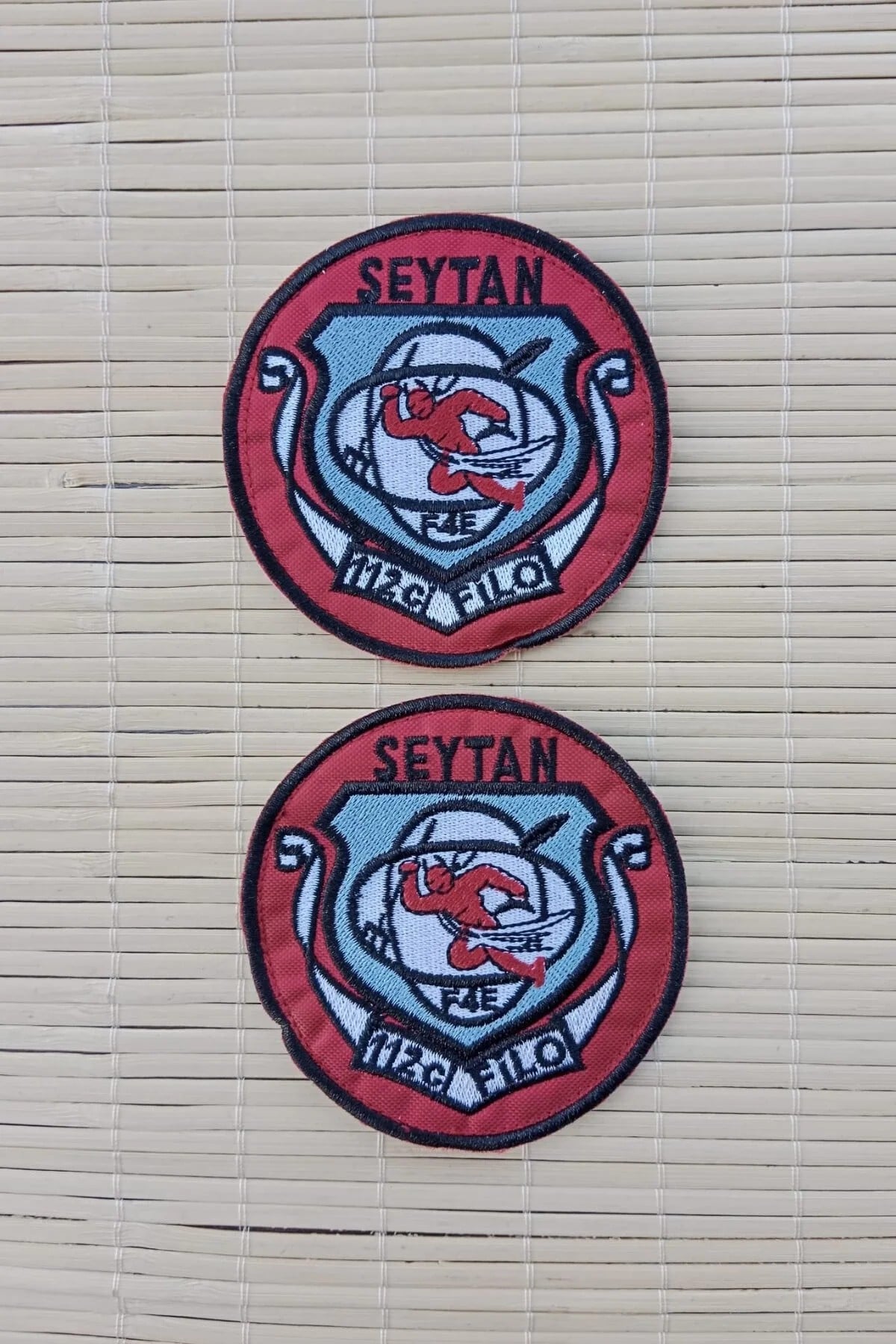 Seytan 112. Filo F 4e Yazili Nakis İslemeli Arma Pec Patch